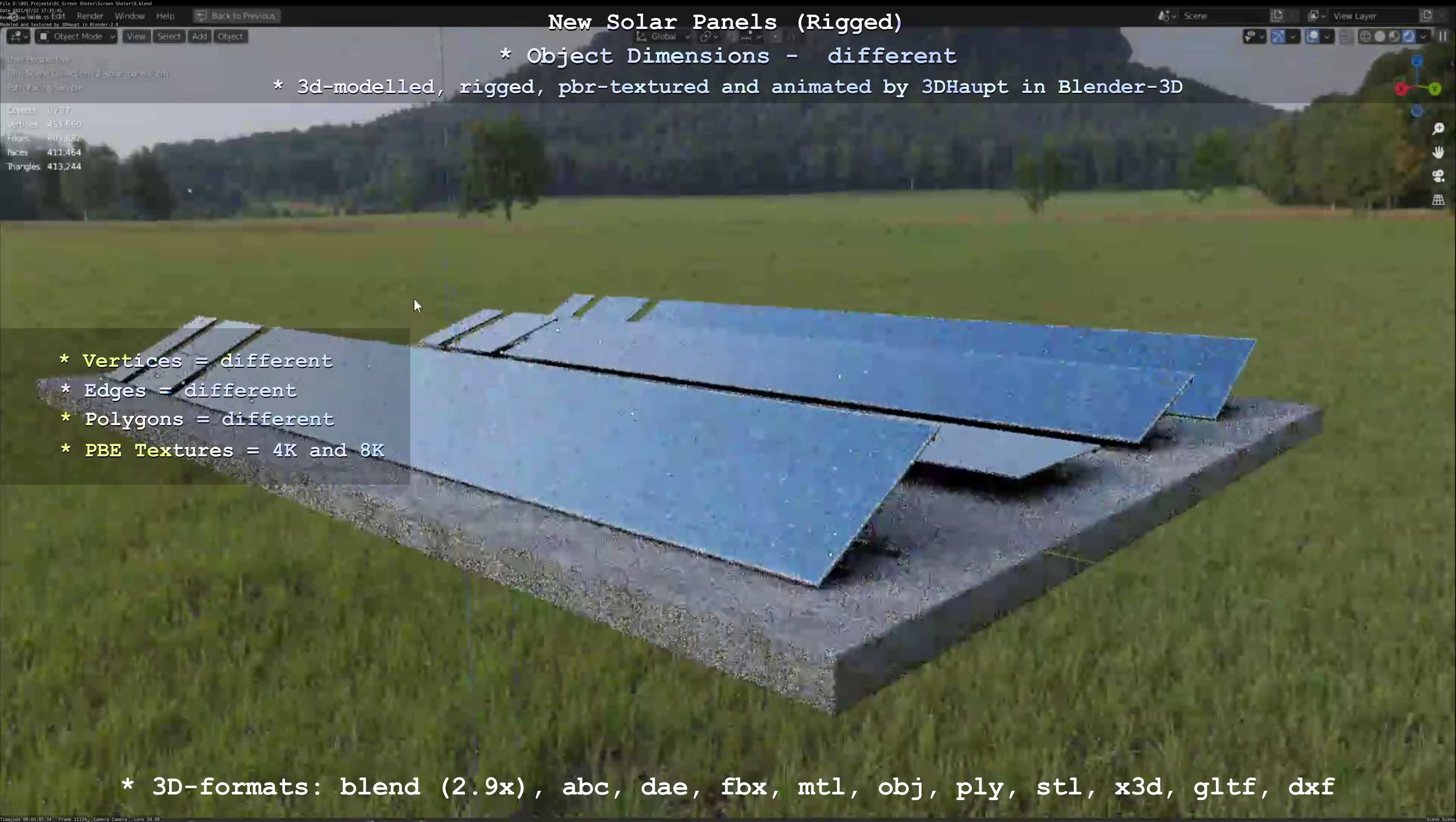 Solar Panels Rigged - New Versions Low-poly 3D model_34