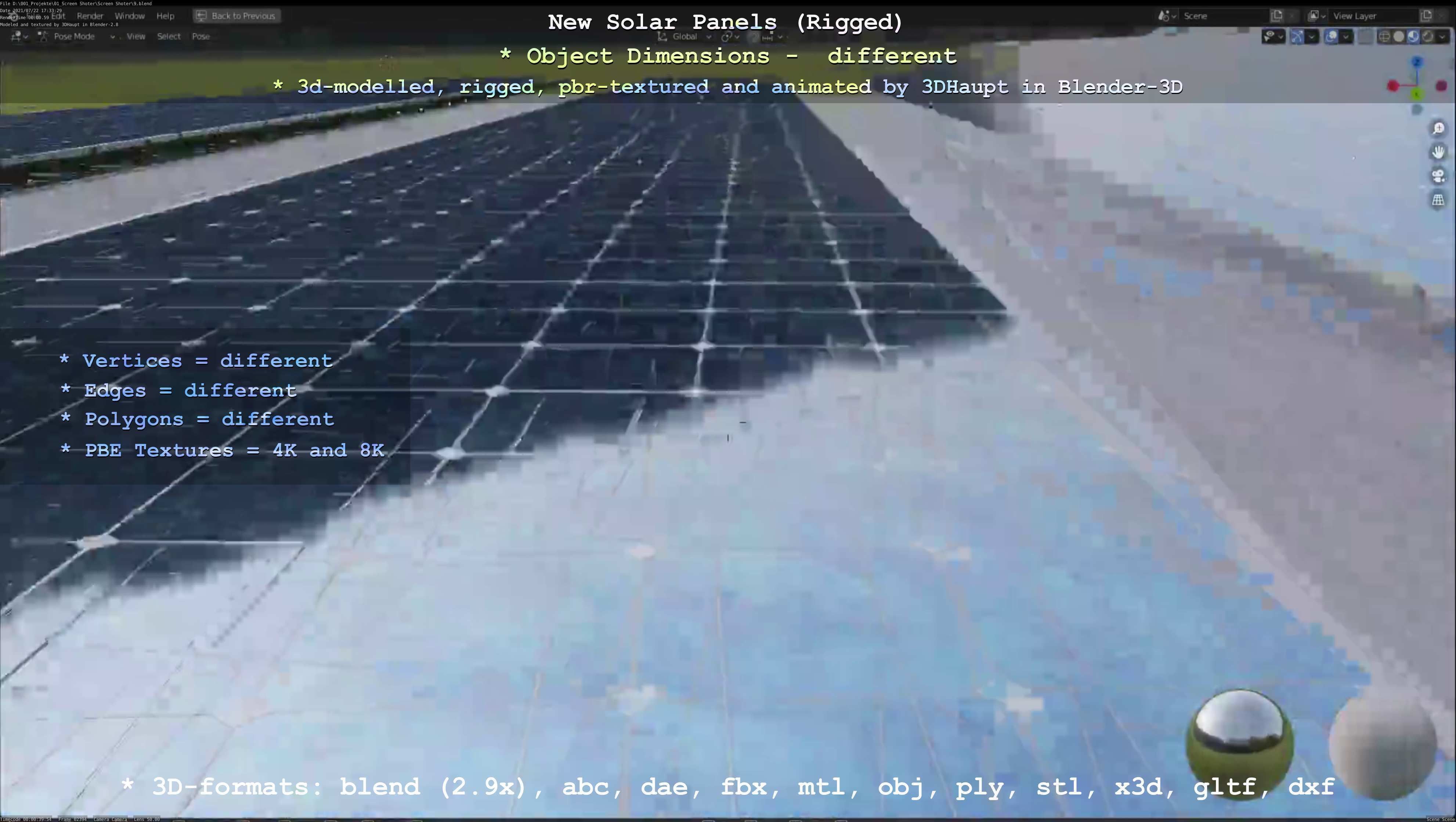 Solar Panels Rigged - New Versions Low-poly 3D model_83