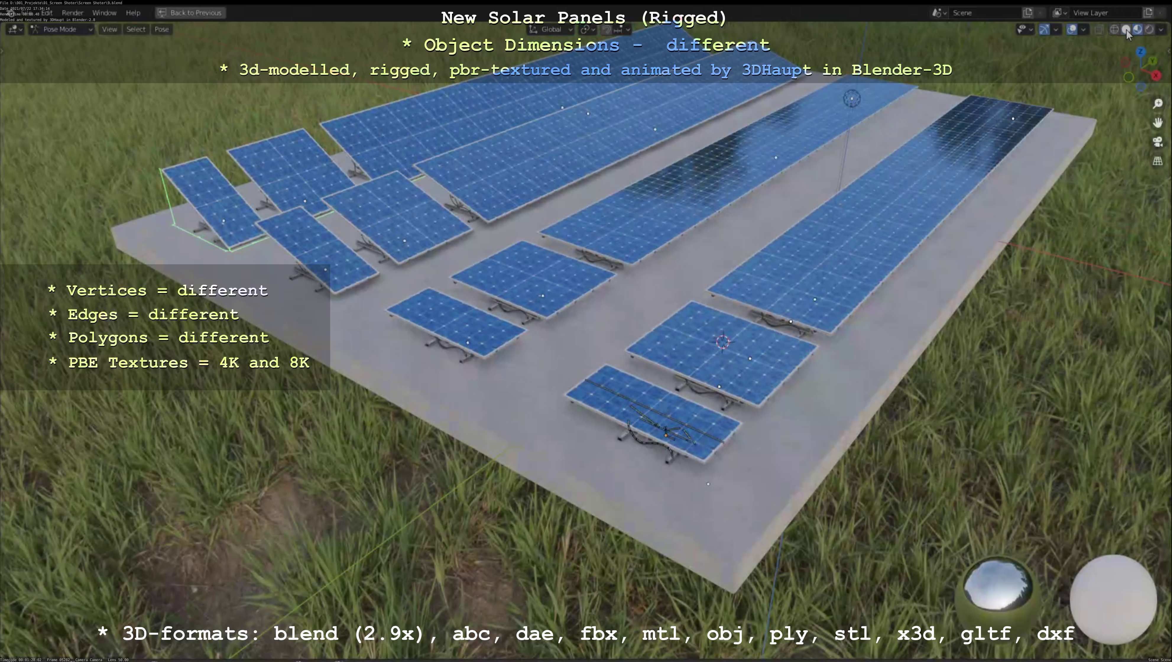 Solar Panels Rigged - New Versions Low-poly 3D model_56