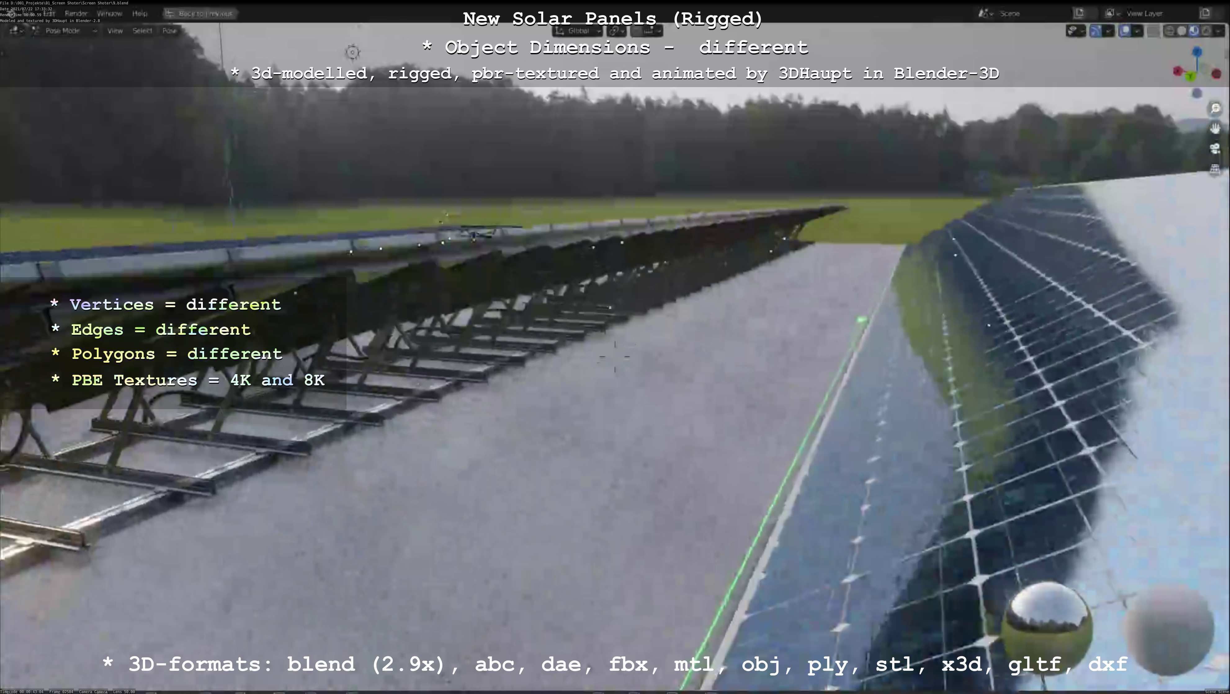 Solar Panels Rigged - New Versions Low-poly 3D model_86