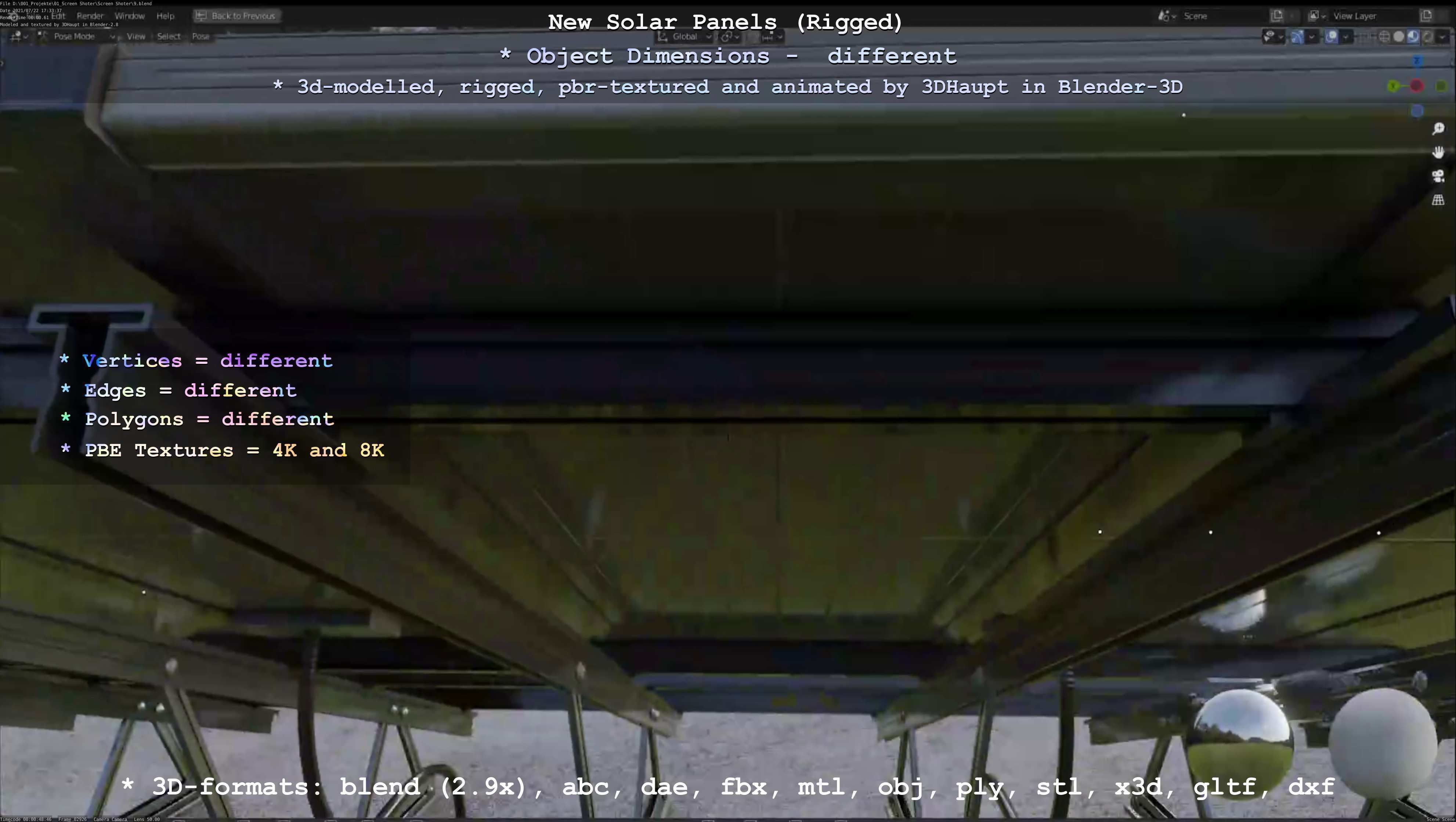 Solar Panels Rigged - New Versions Low-poly 3D model_90