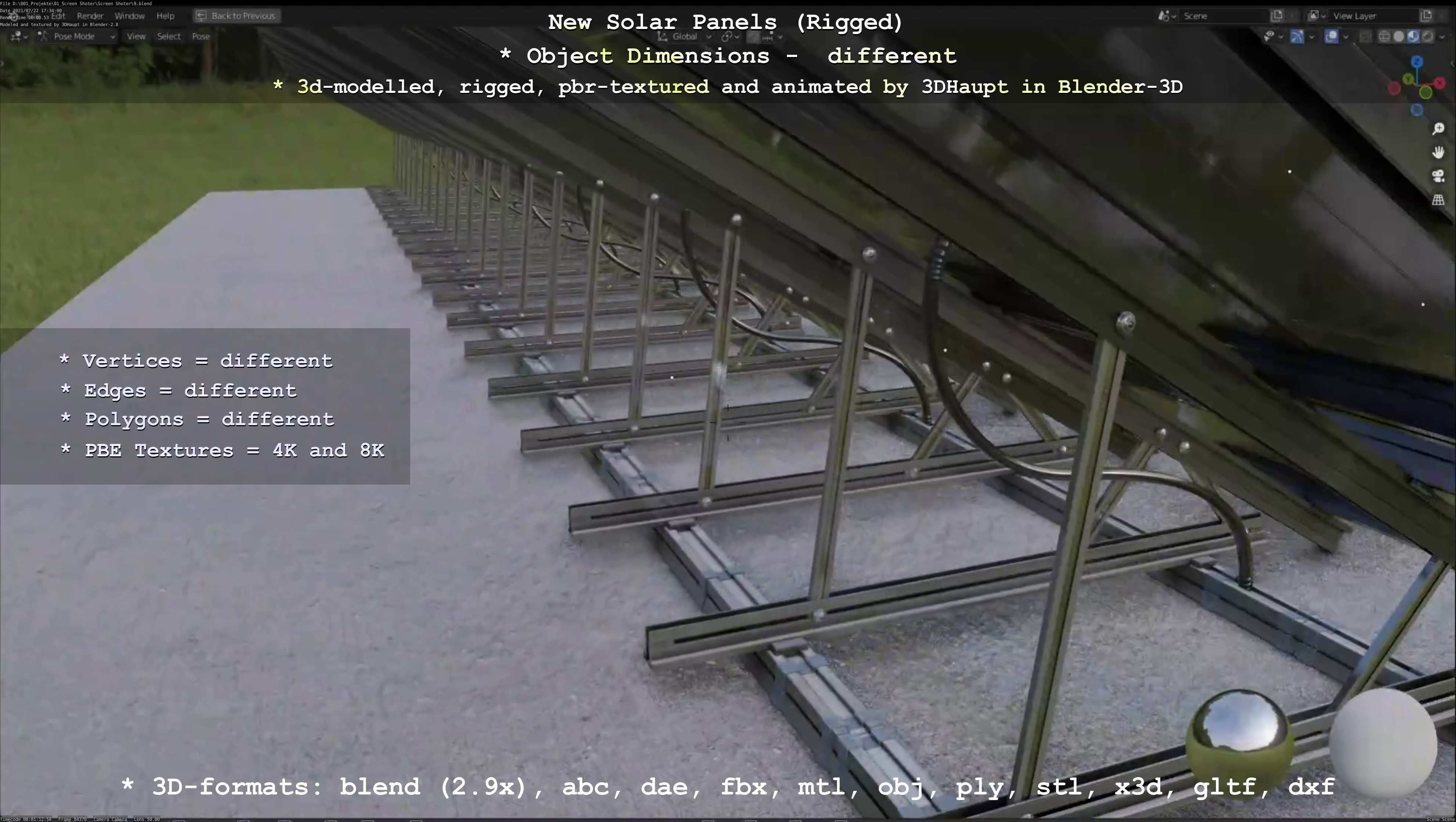 Solar Panels Rigged - New Versions Low-poly 3D model_110