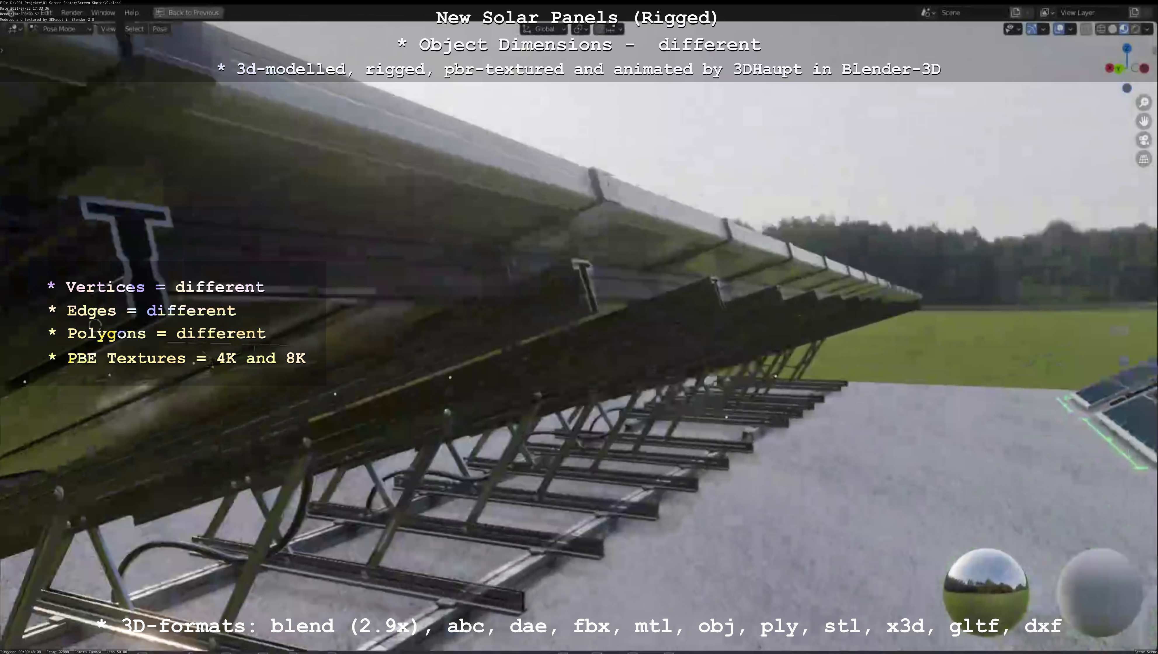 Solar Panels Rigged - New Versions Low-poly 3D model_85