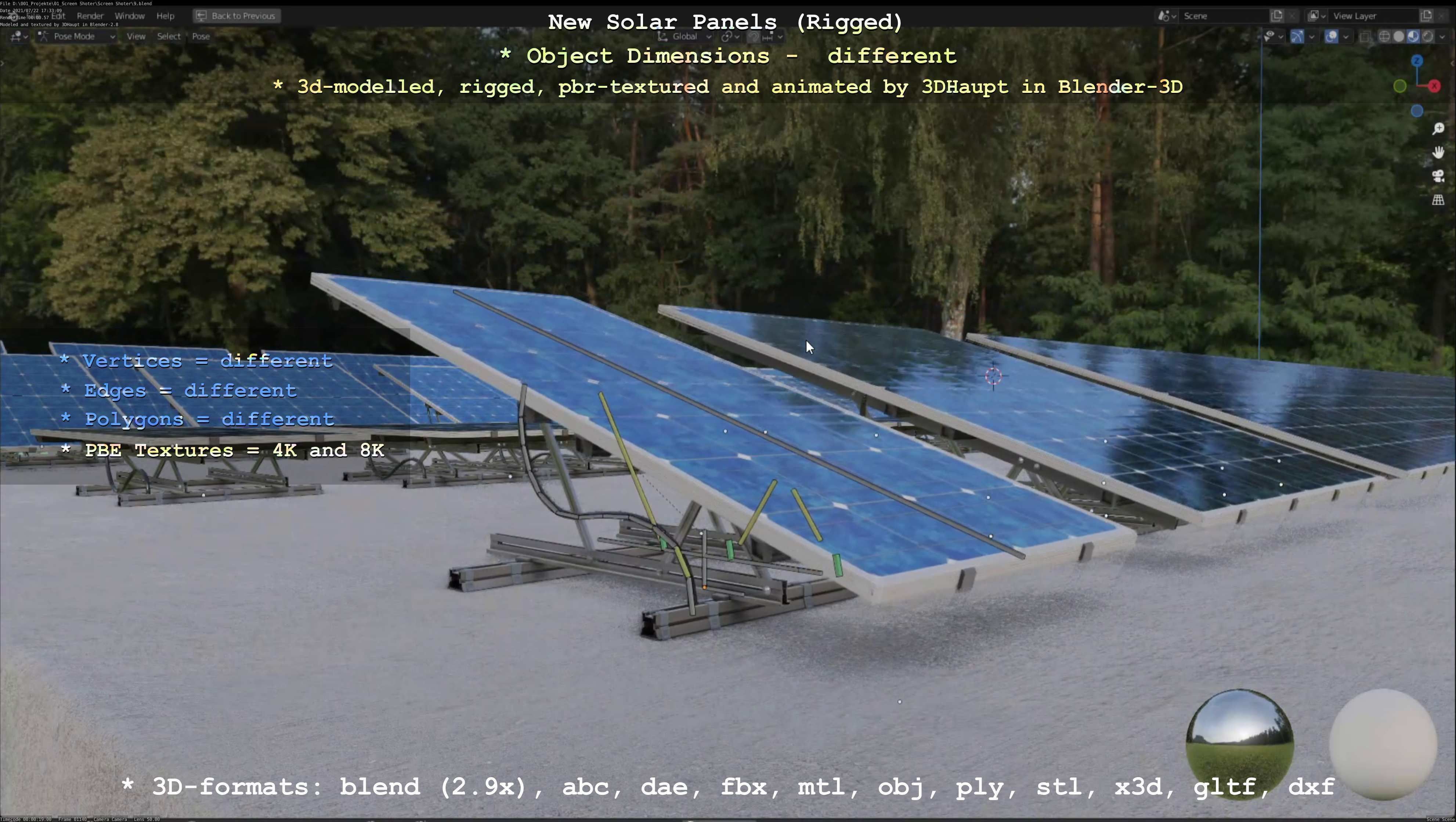 Solar Panels Rigged - New Versions Low-poly 3D model_69