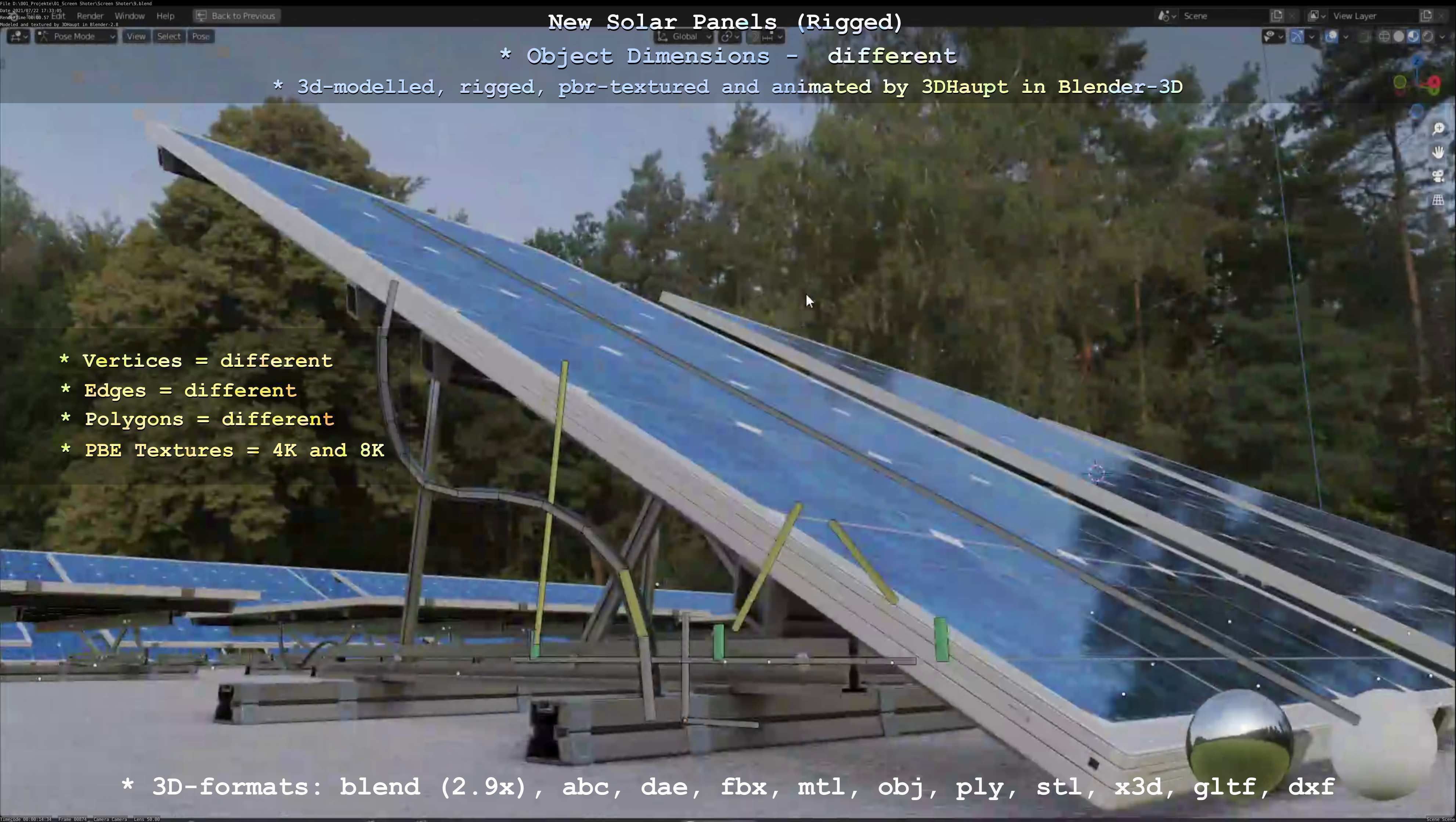 Solar Panels Rigged - New Versions Low-poly 3D model_36