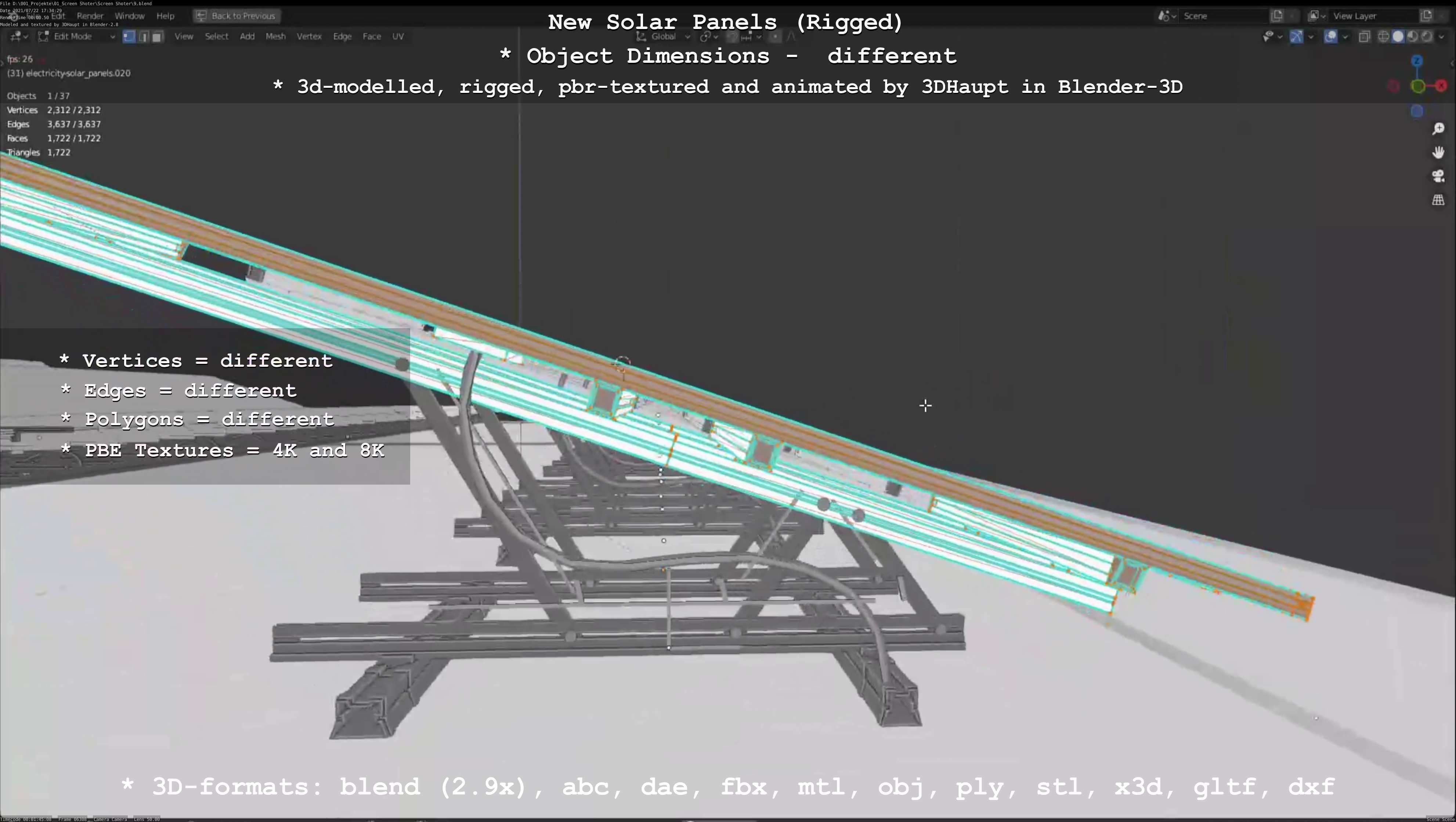 Solar Panels Rigged - New Versions Low-poly 3D model_51