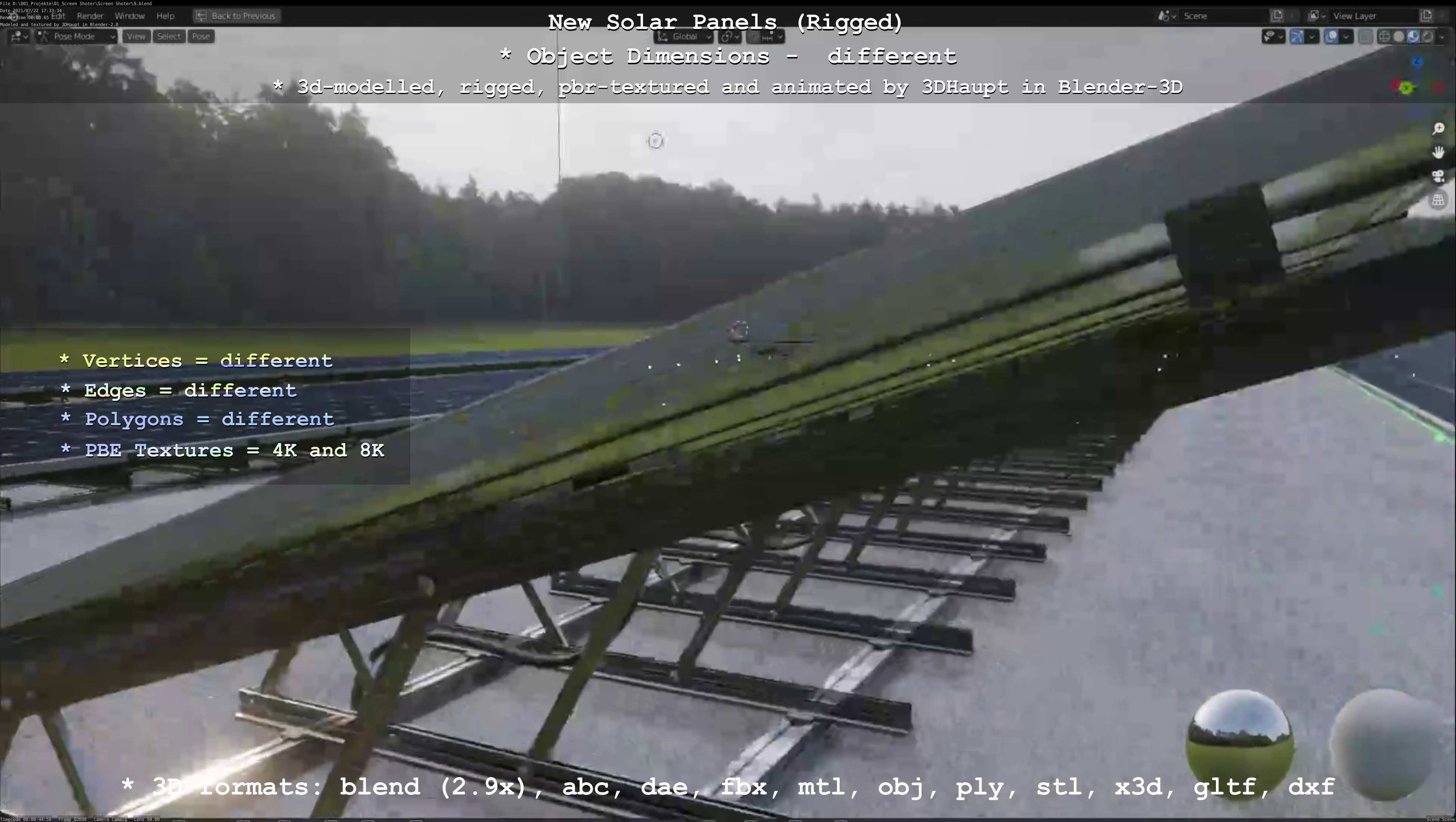 Solar Panels Rigged - New Versions Low-poly 3D model_41