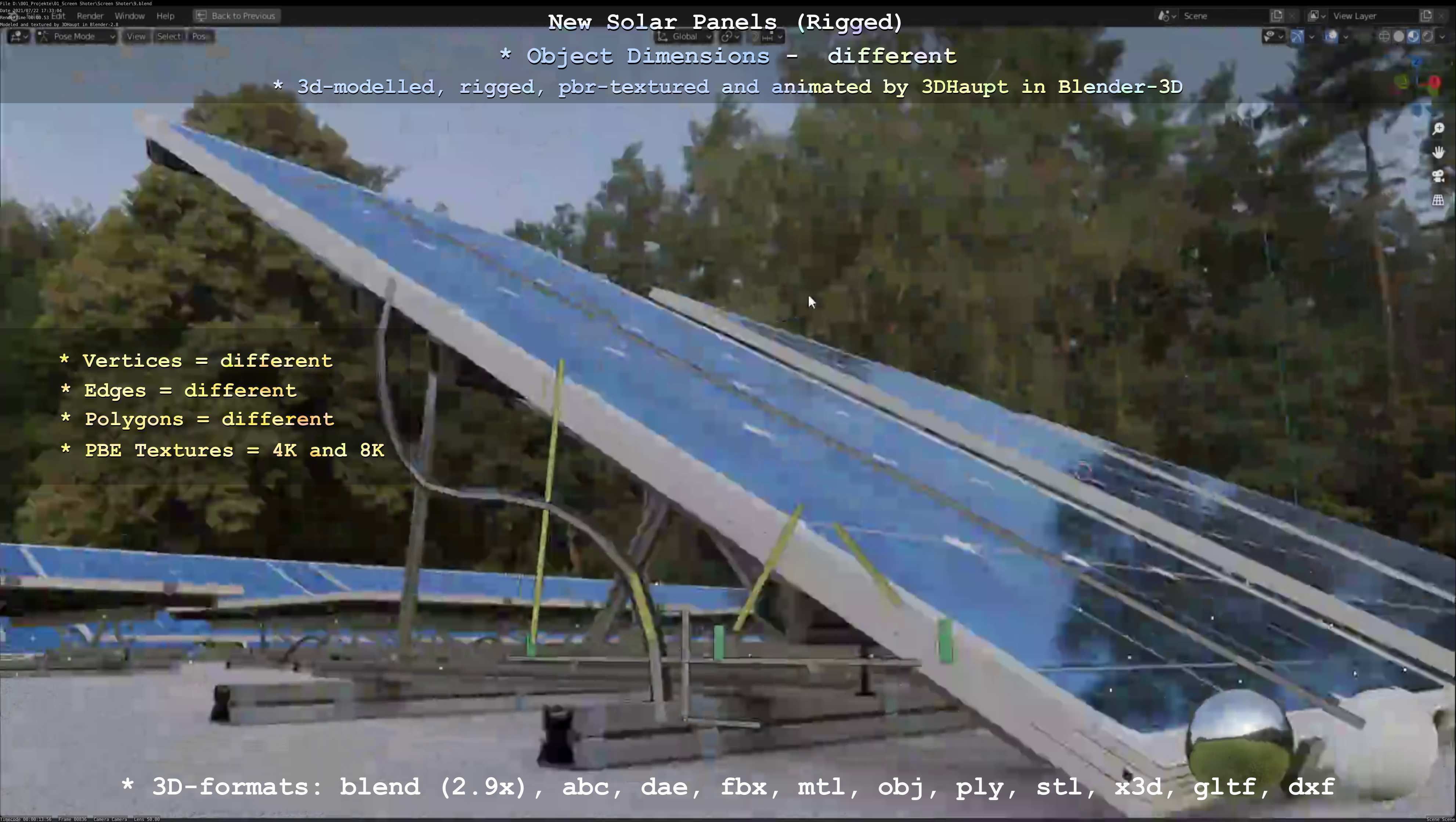 Solar Panels Rigged - New Versions Low-poly 3D model_64