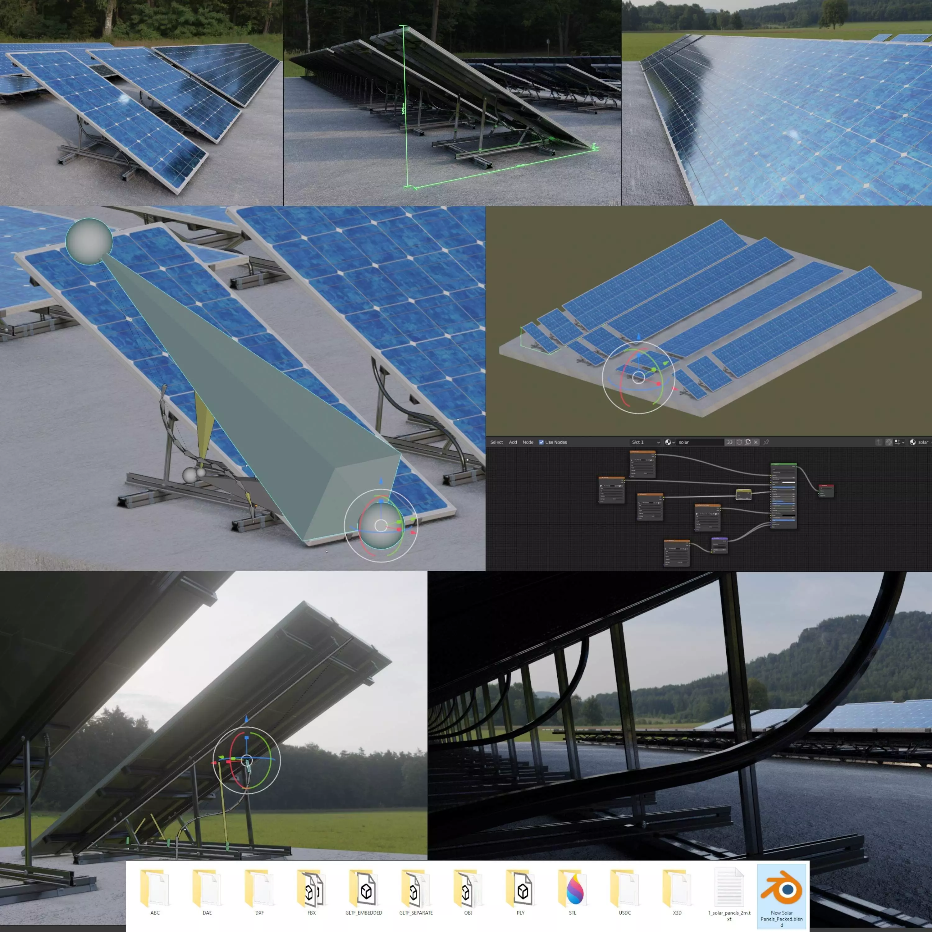 Solar Panels Rigged - New Versions Low-poly 3D model_0