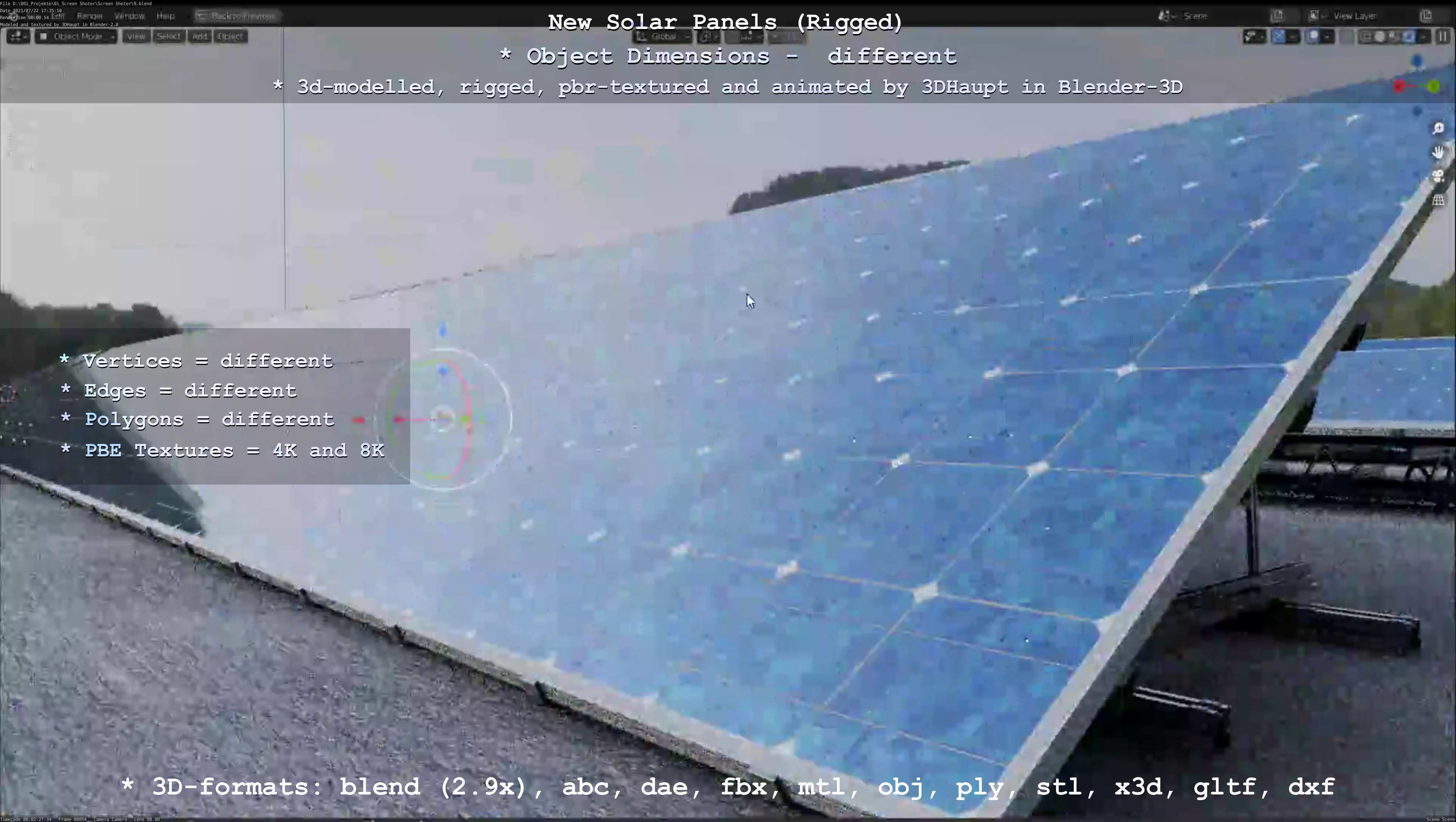 Solar Panels Rigged - New Versions Low-poly 3D model_24