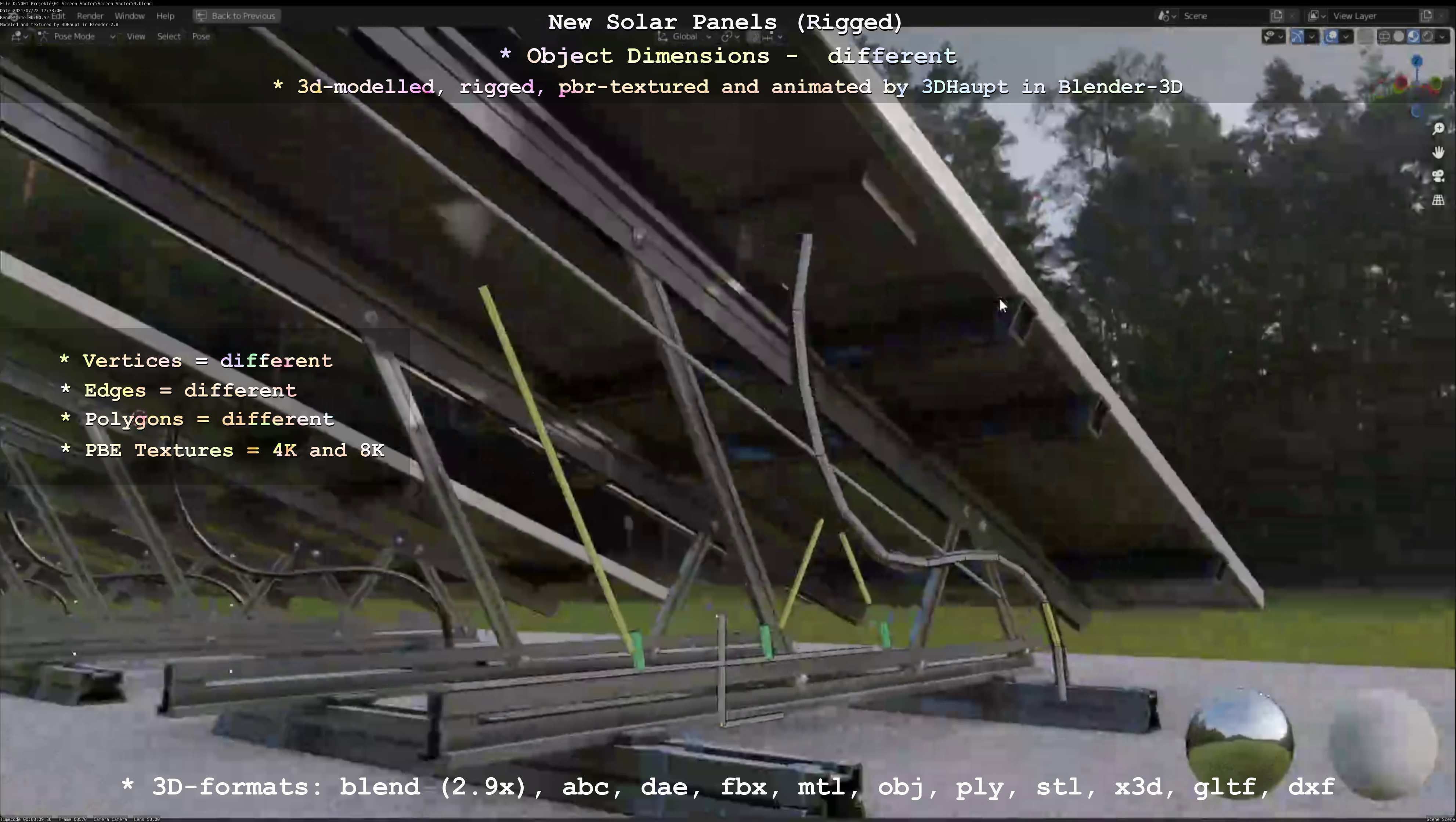 Solar Panels Rigged - New Versions Low-poly 3D model_65