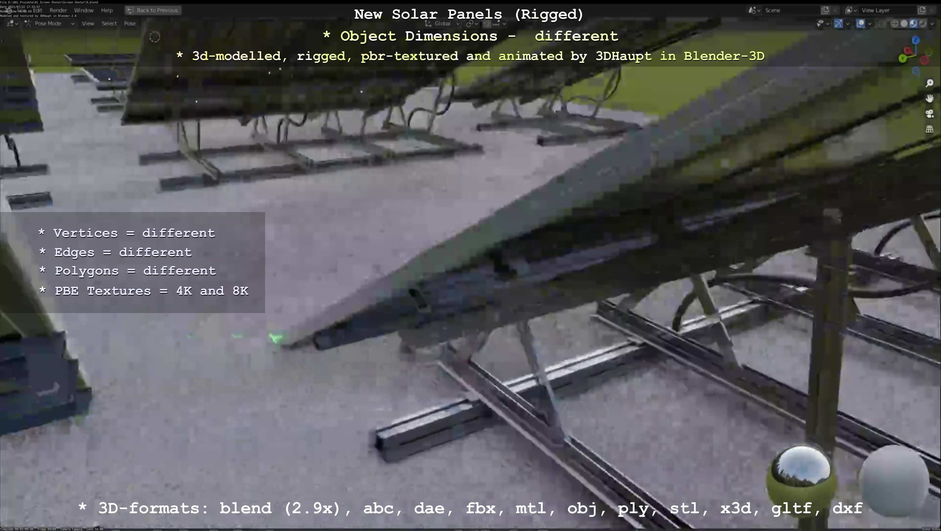 Solar Panels Rigged - New Versions Low-poly 3D model_105