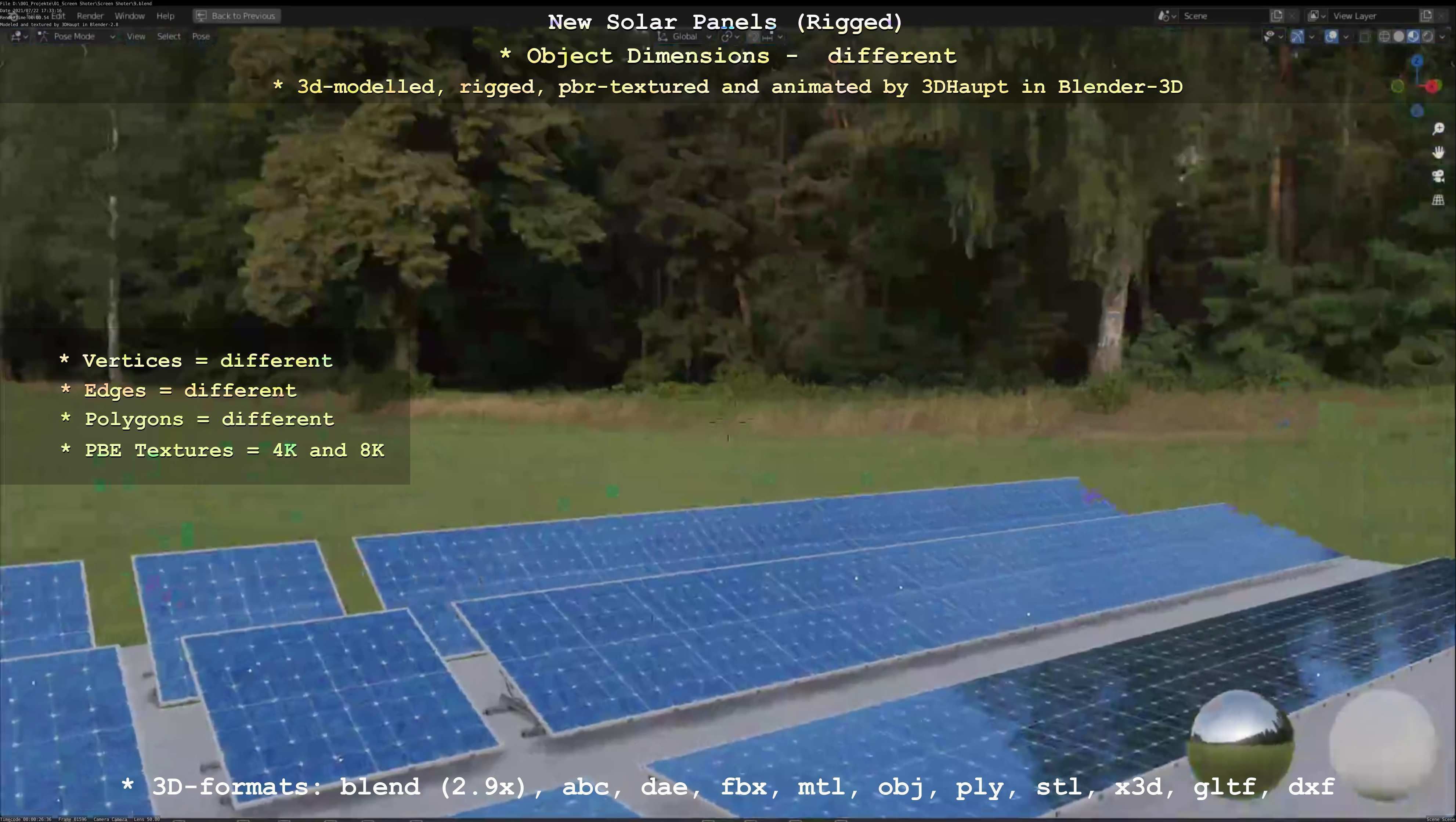 Solar Panels Rigged - New Versions Low-poly 3D model_74