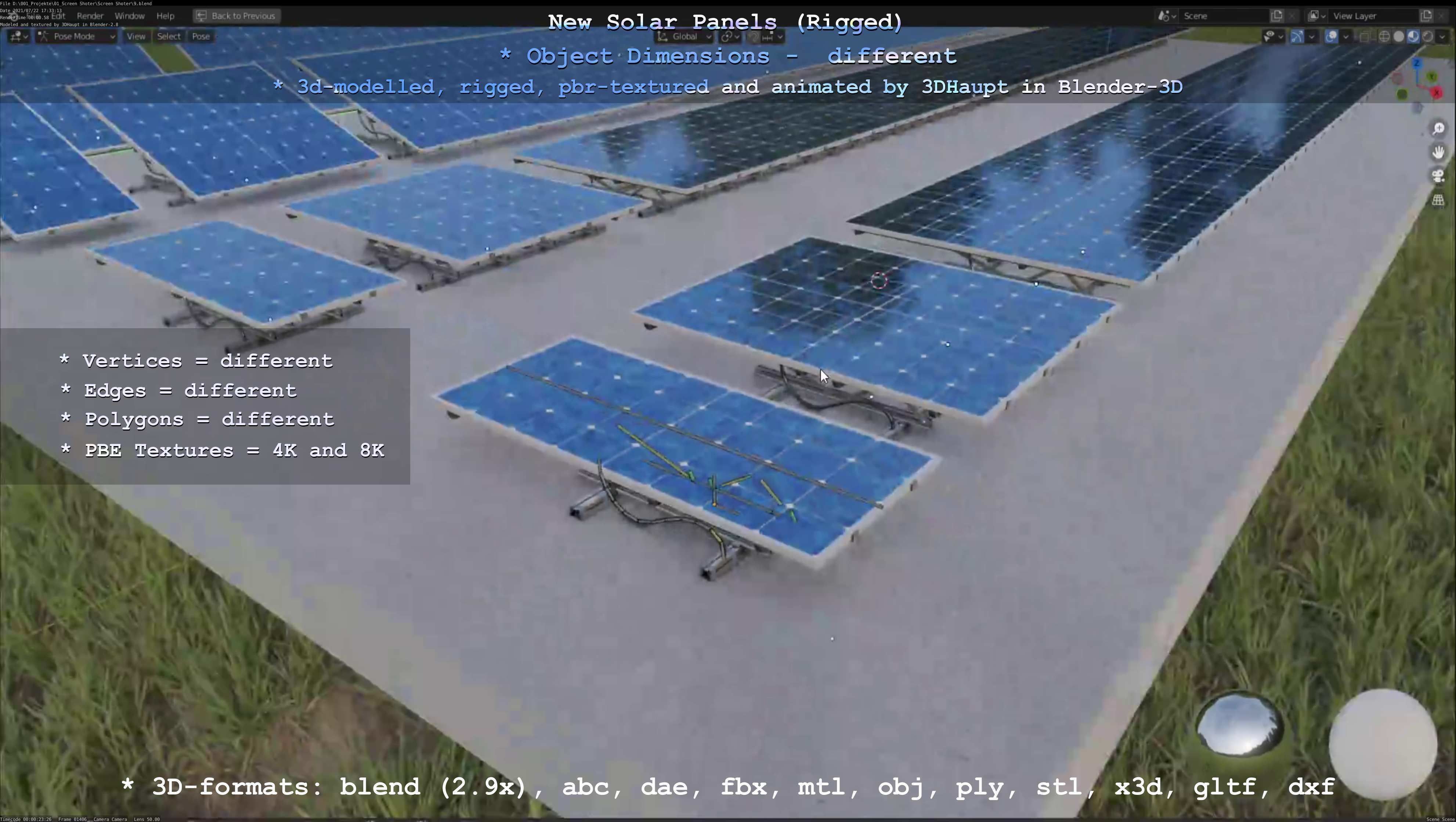 Solar Panels Rigged - New Versions Low-poly 3D model_71