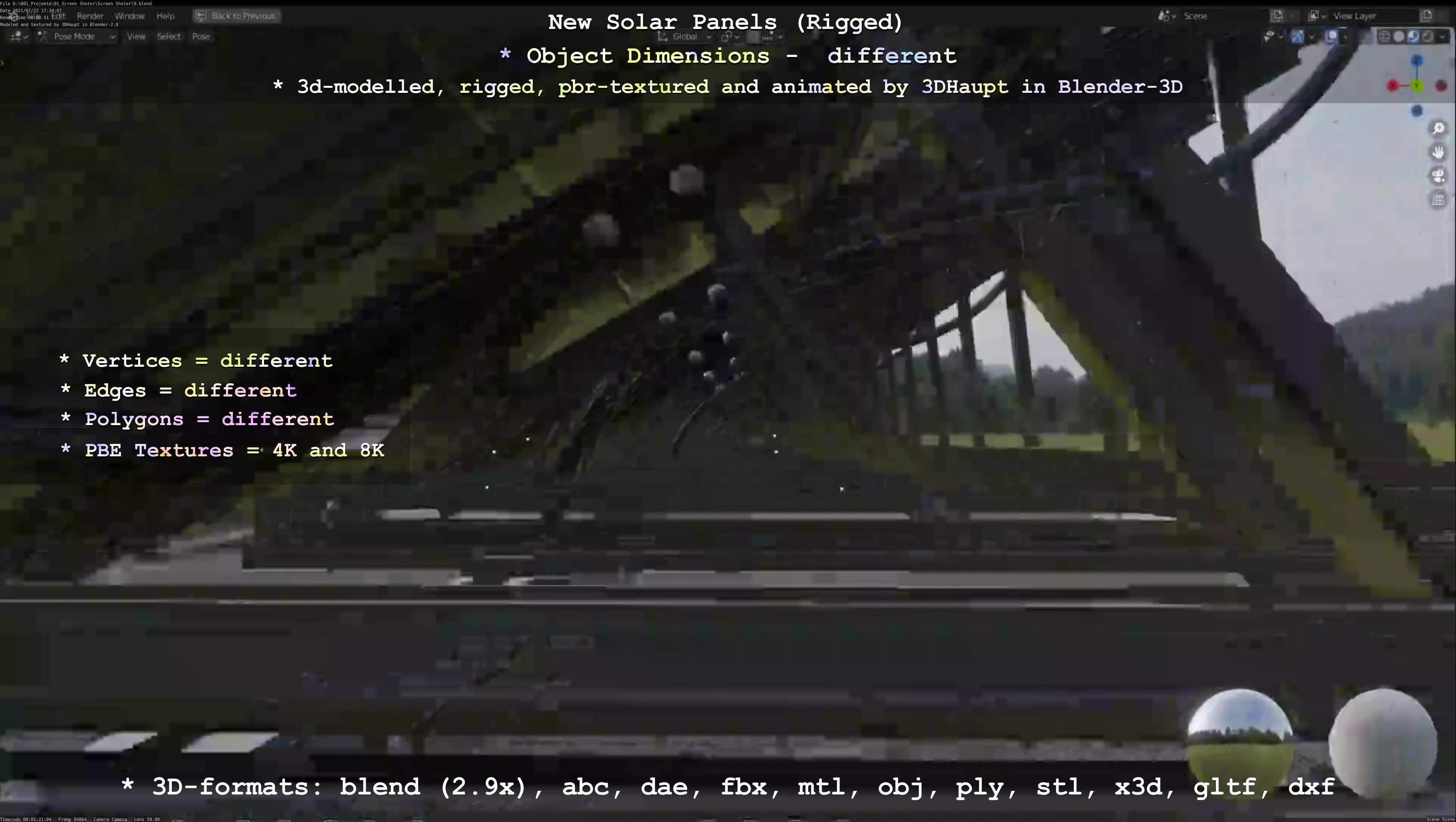 Solar Panels Rigged - New Versions Low-poly 3D model_114
