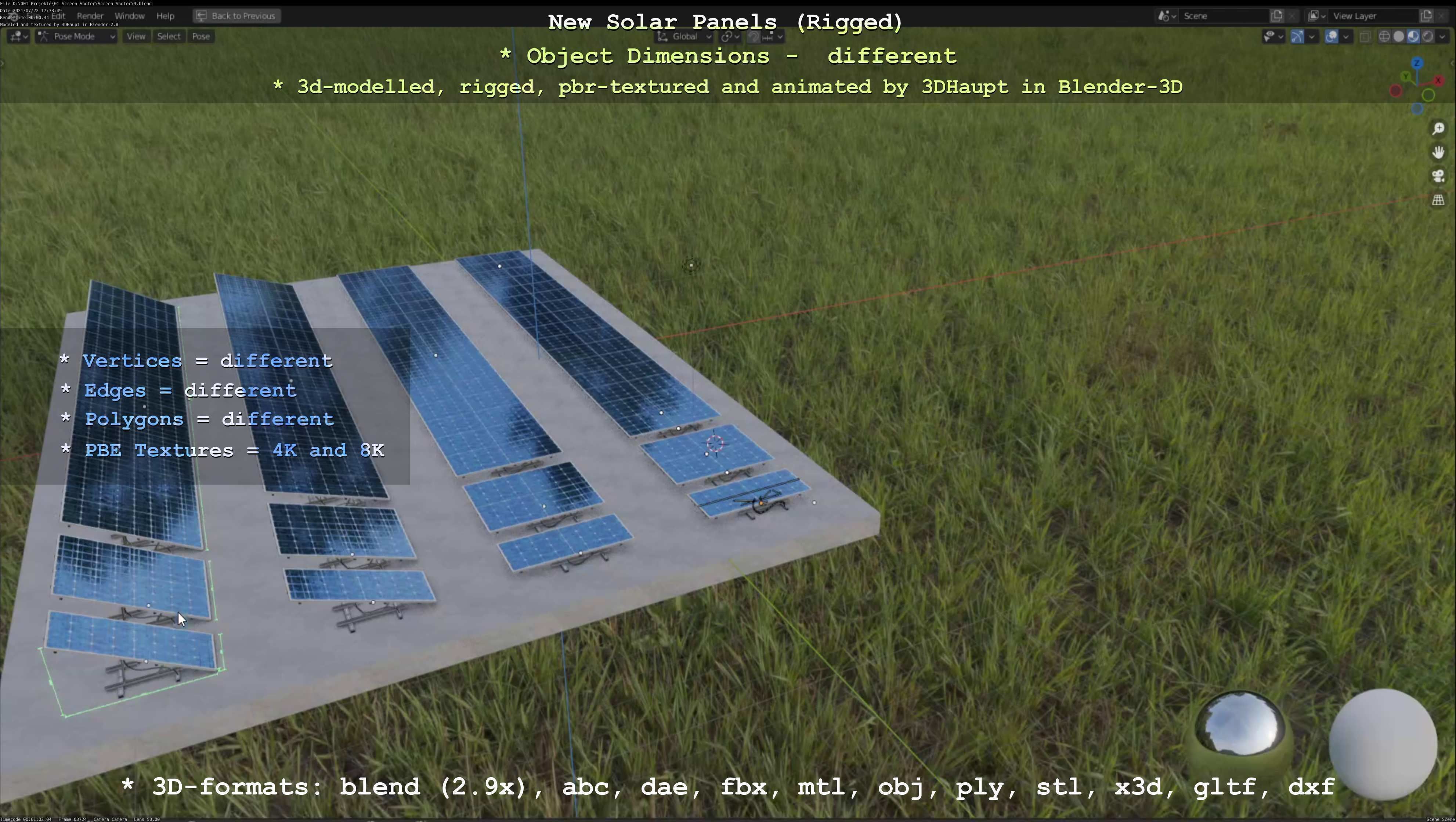 Solar Panels Rigged - New Versions Low-poly 3D model_102