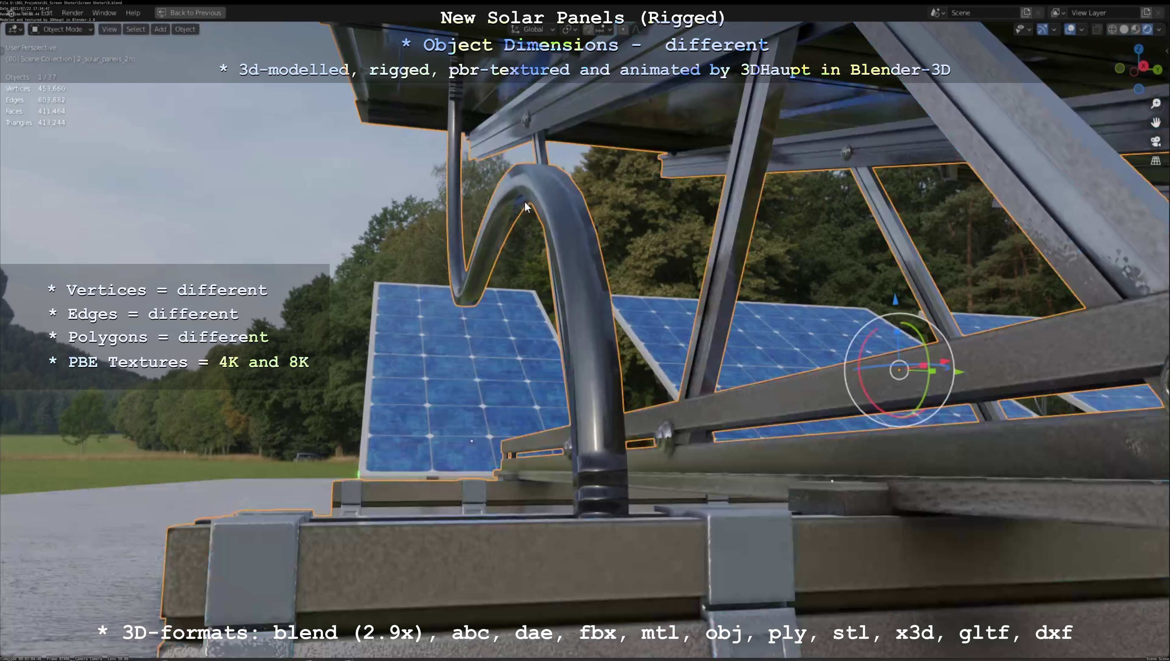 Solar Panels Rigged - New Versions Low-poly 3D model_22