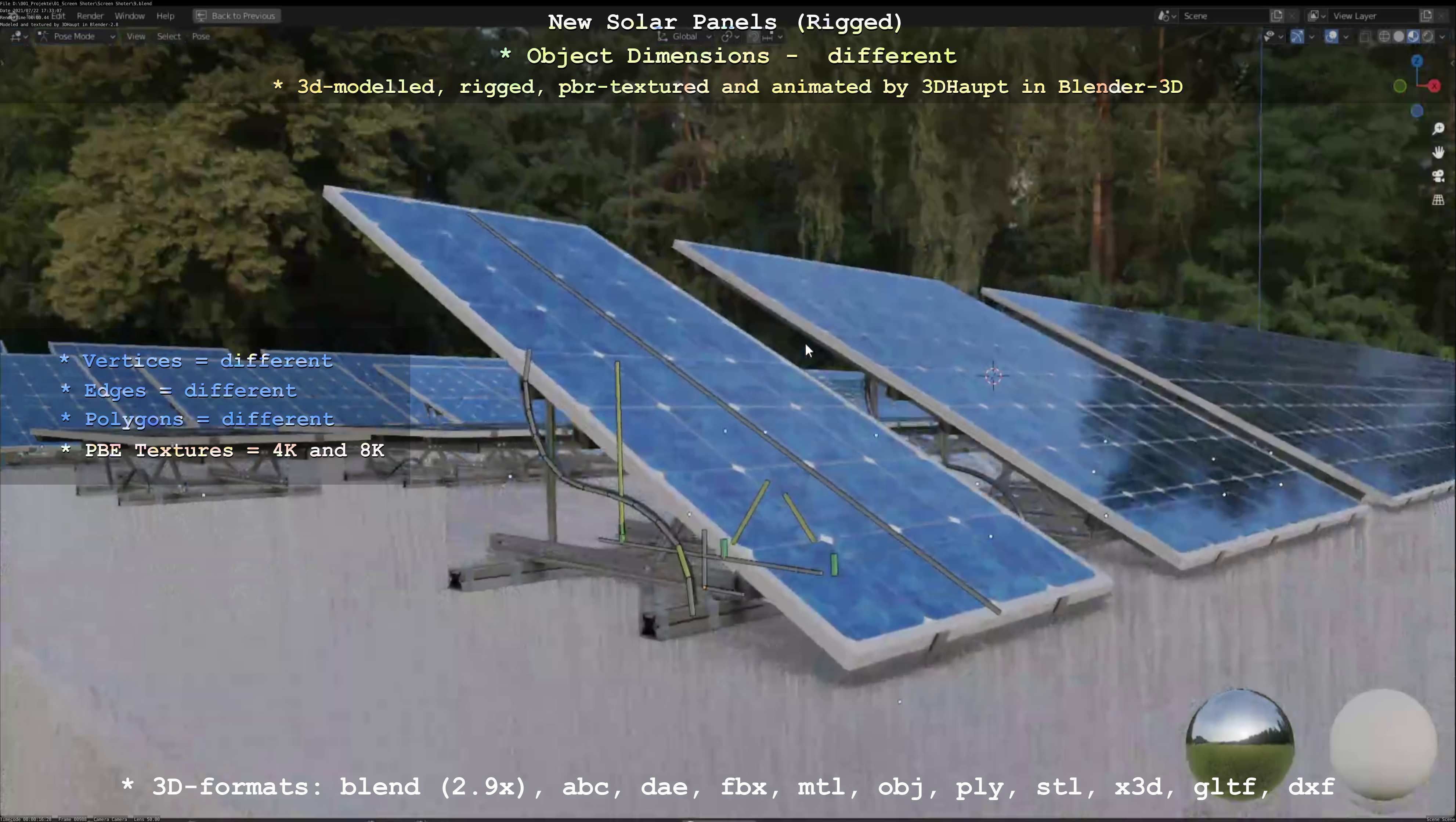 Solar Panels Rigged - New Versions Low-poly 3D model_66