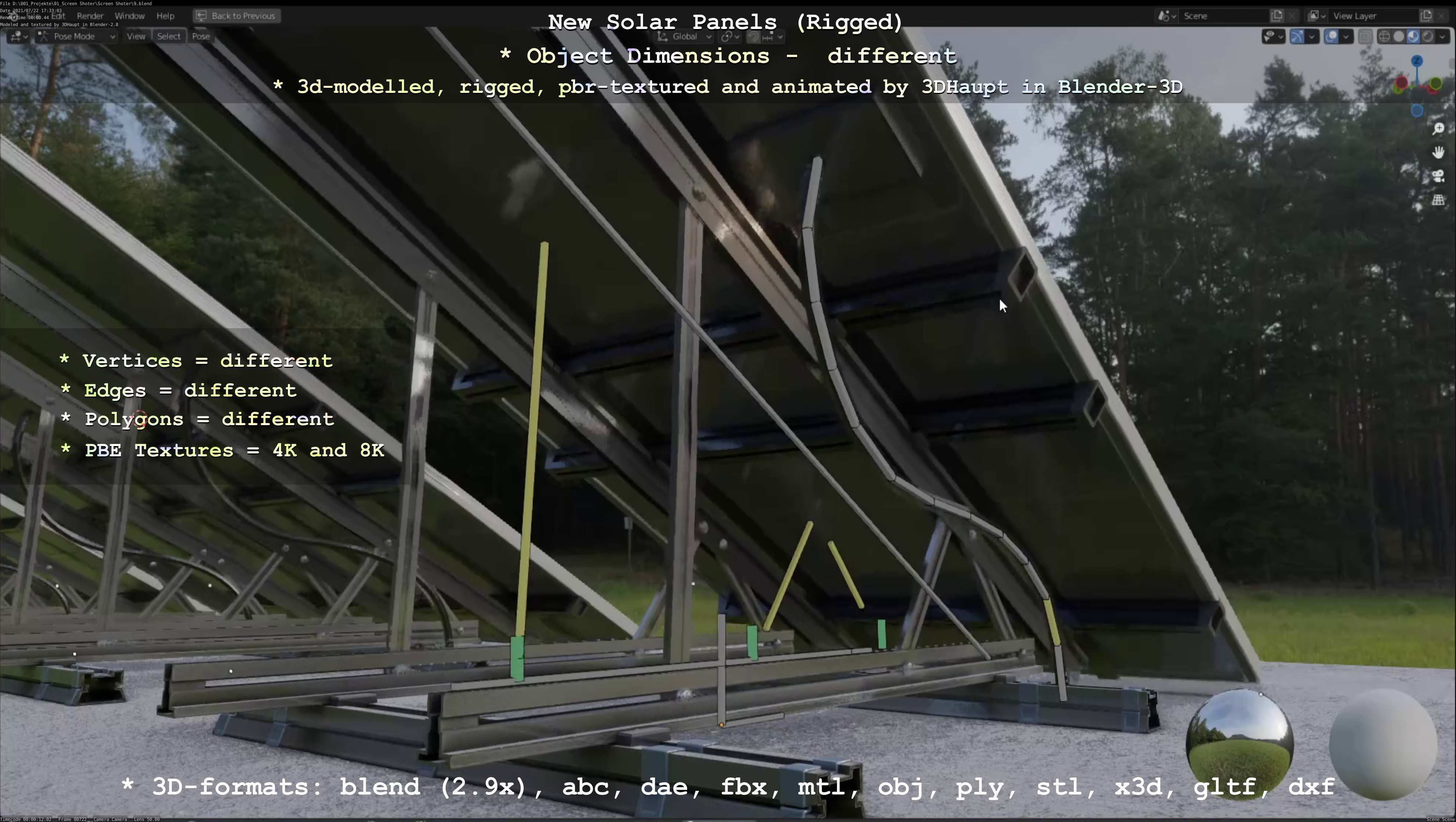 Solar Panels Rigged - New Versions Low-poly 3D model_31