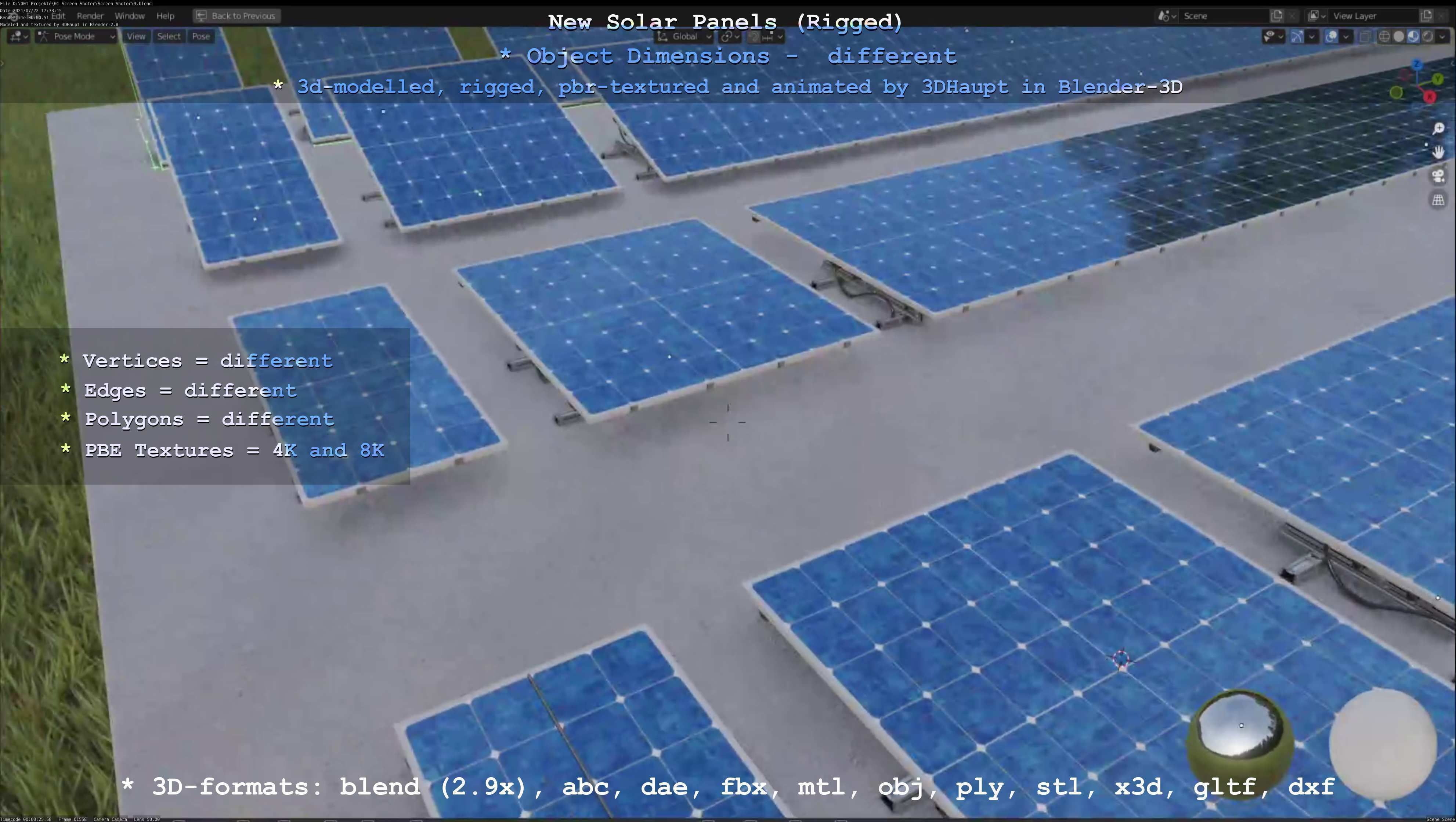Solar Panels Rigged - New Versions Low-poly 3D model_75
