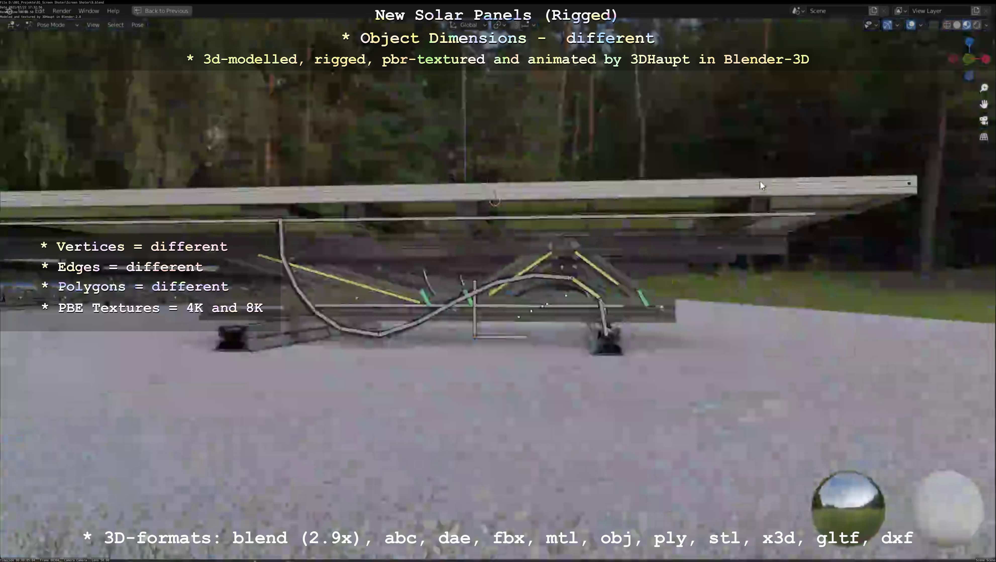 Solar Panels Rigged - New Versions Low-poly 3D model_57