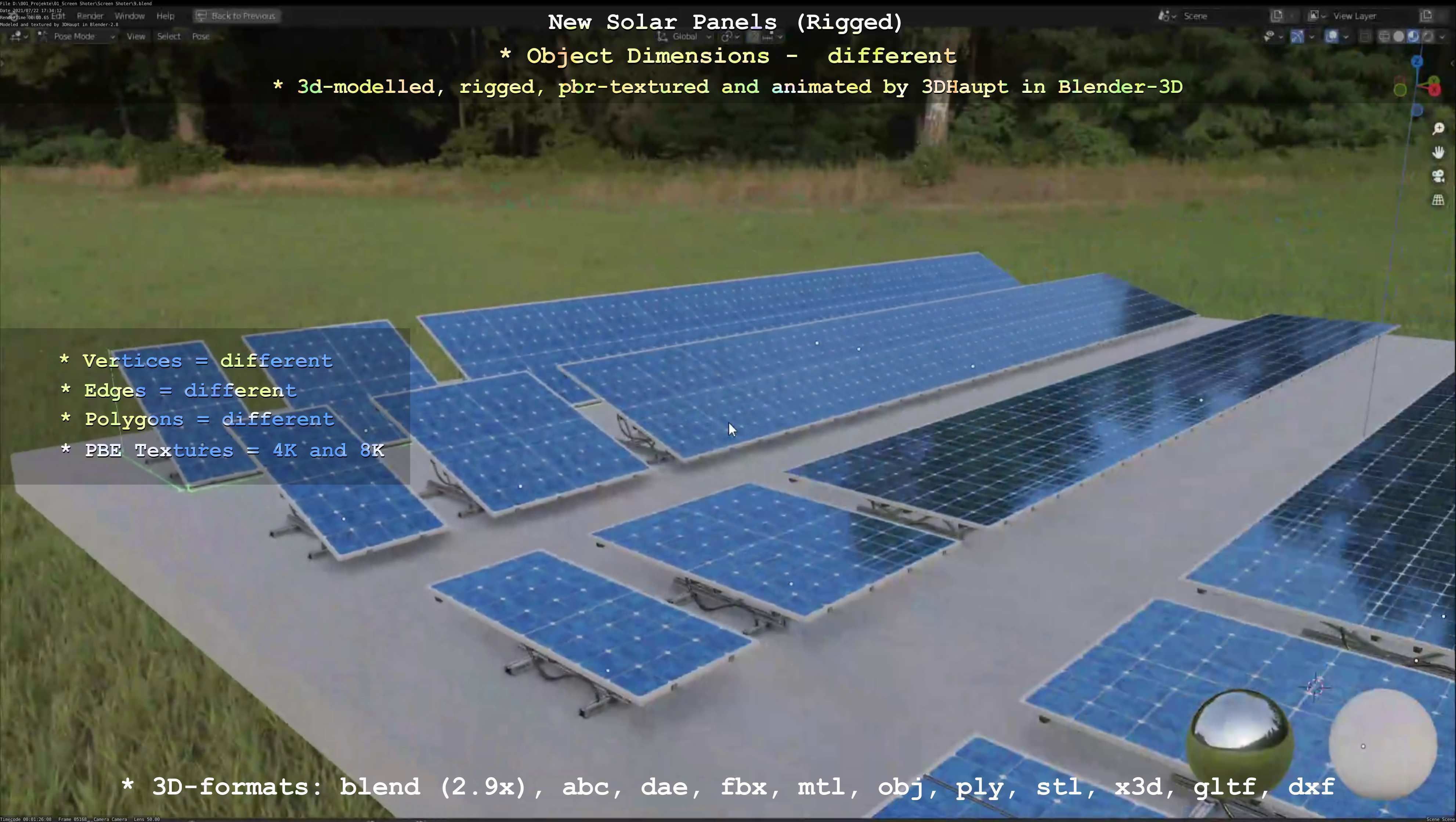 Solar Panels Rigged - New Versions Low-poly 3D model_117