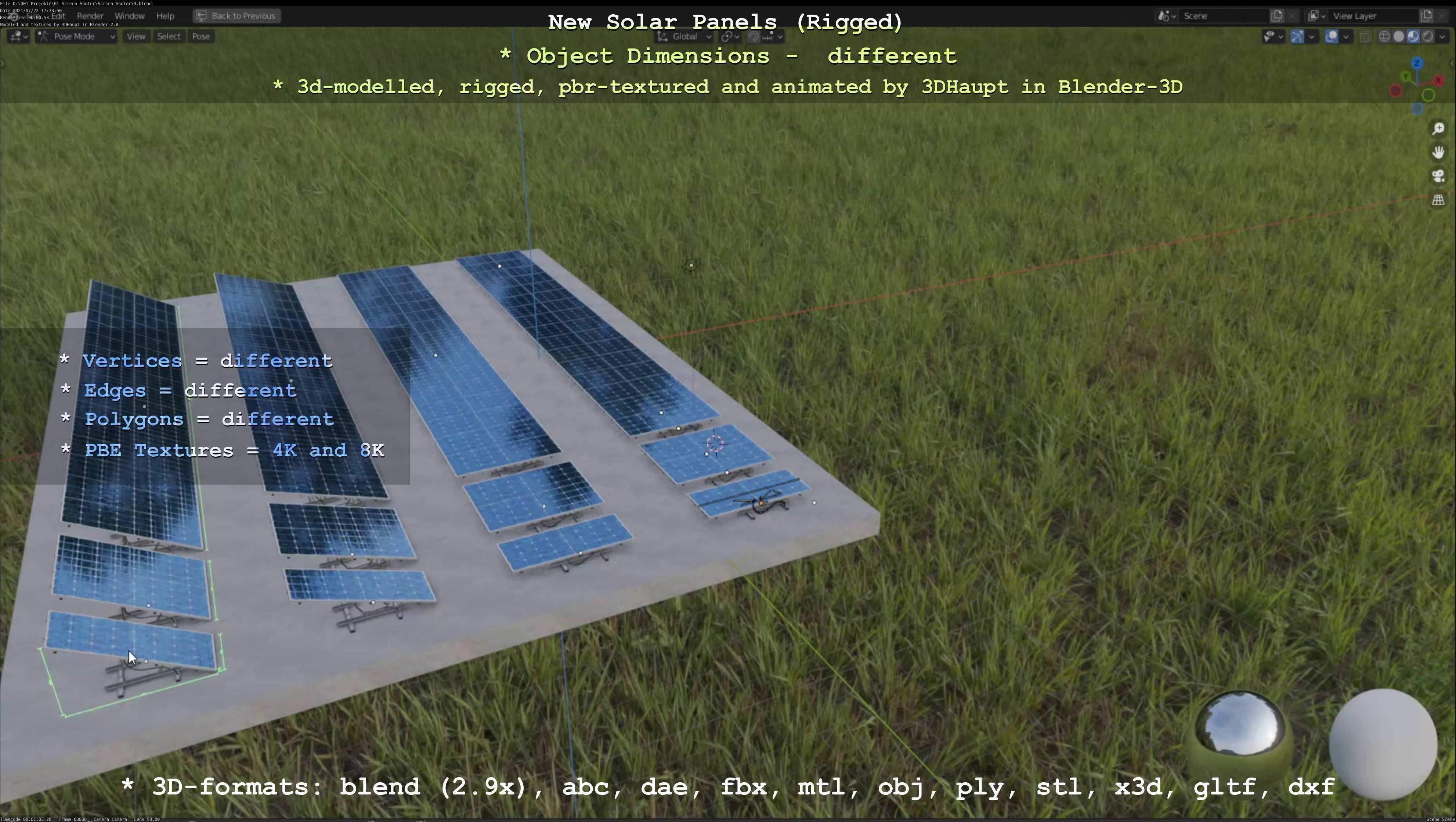 Solar Panels Rigged - New Versions Low-poly 3D model_108