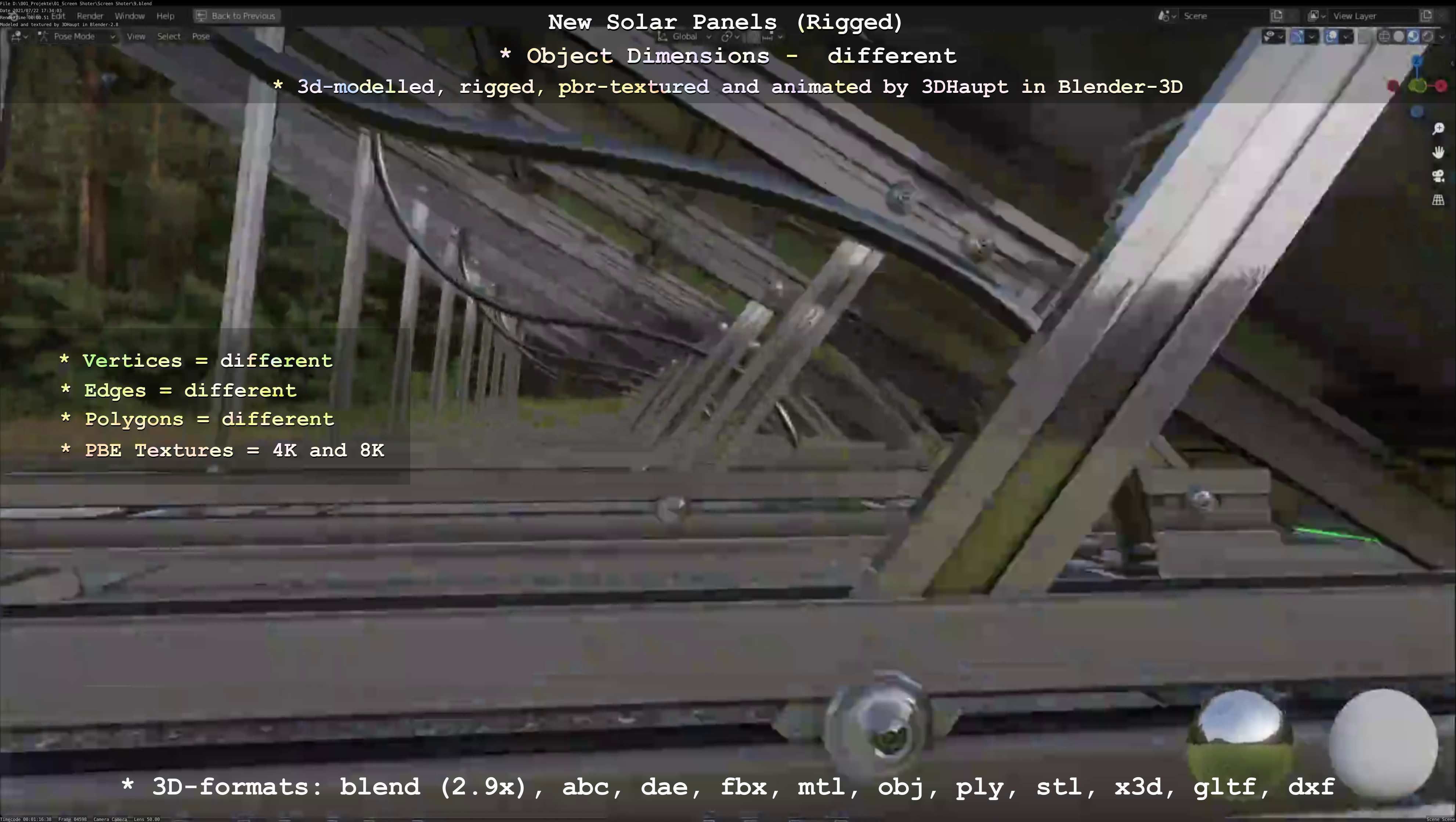 Solar Panels Rigged - New Versions Low-poly 3D model_45