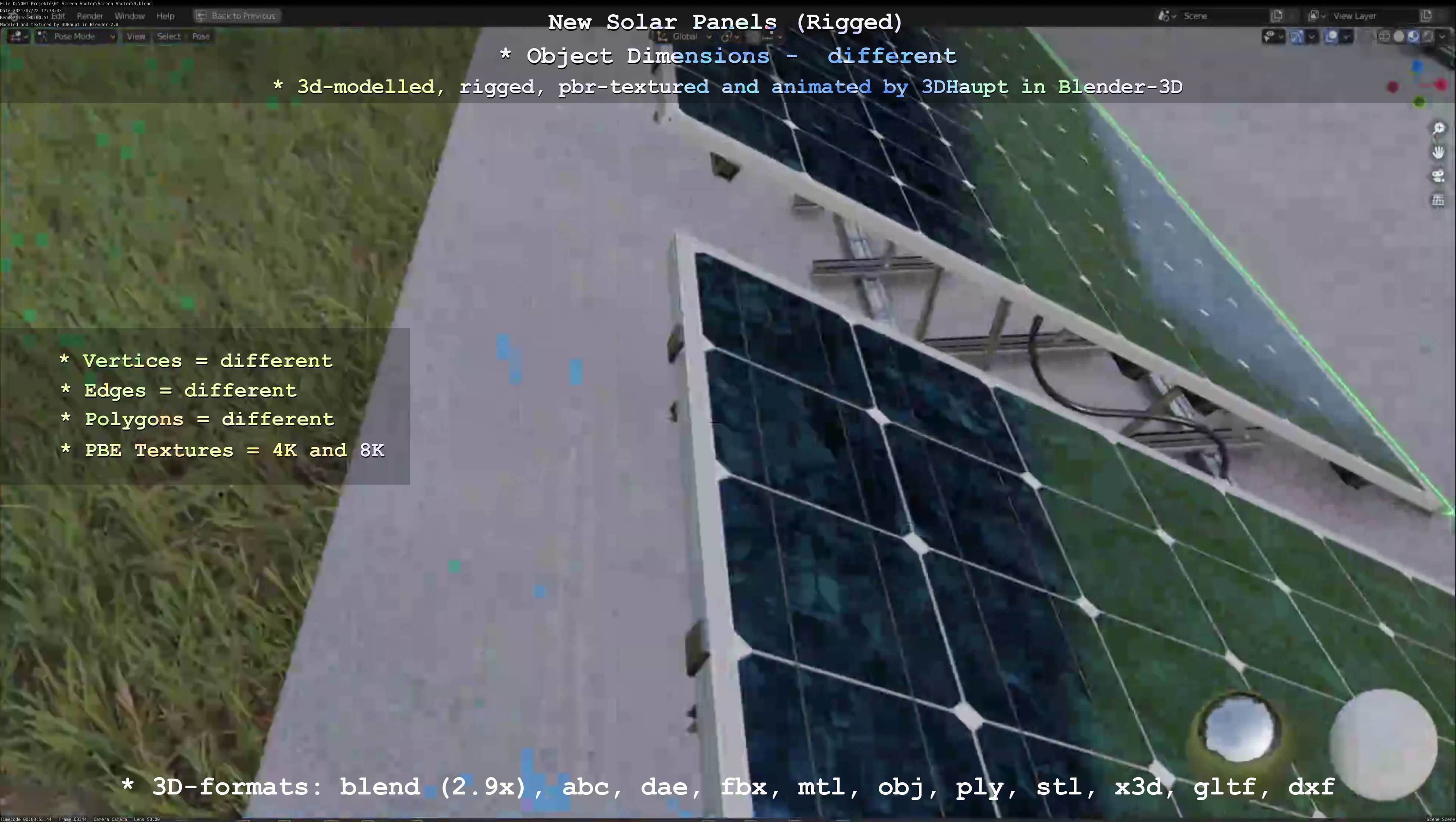 Solar Panels Rigged - New Versions Low-poly 3D model_94