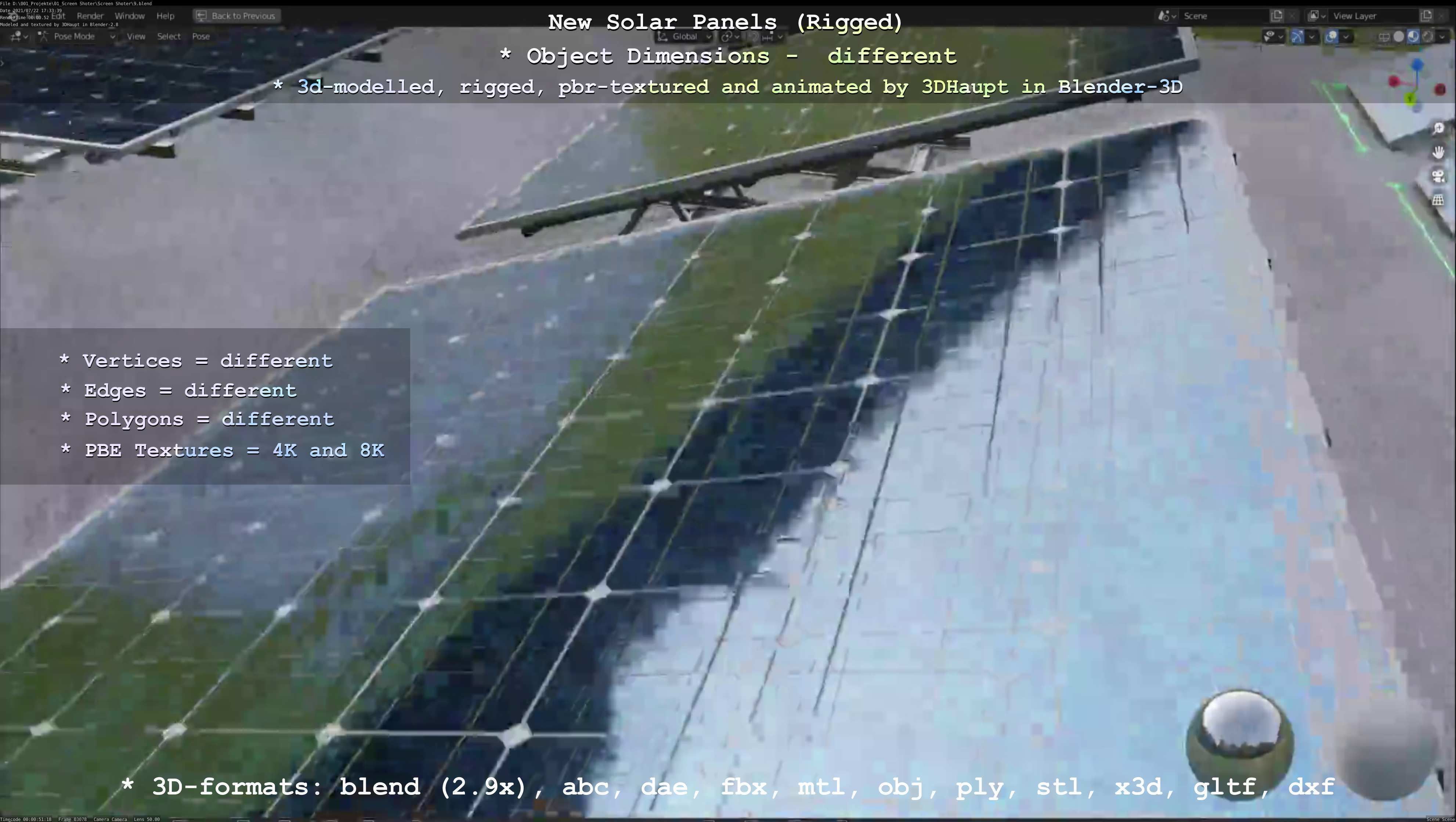 Solar Panels Rigged - New Versions Low-poly 3D model_92