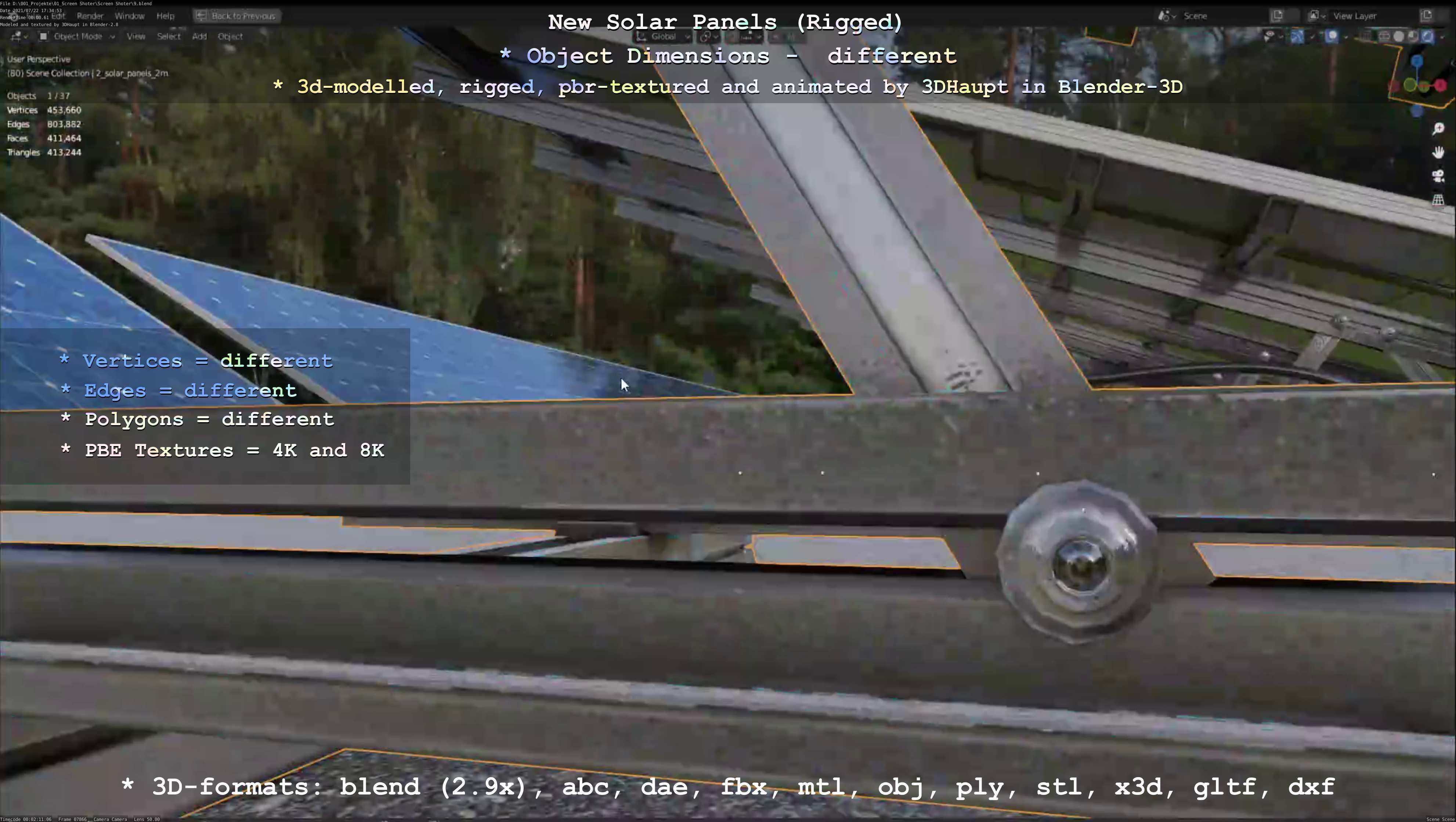 Solar Panels Rigged - New Versions Low-poly 3D model_28