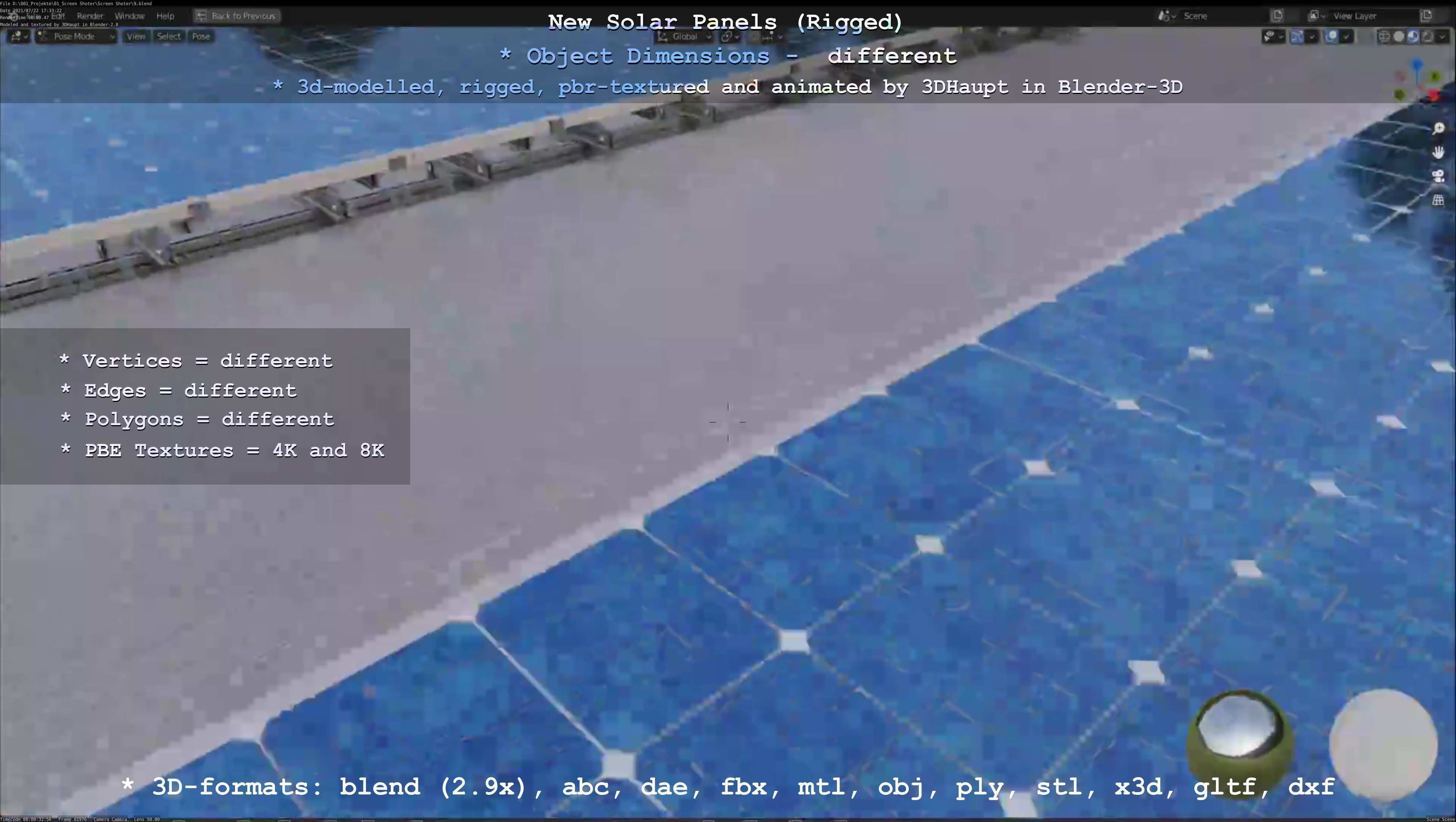 Solar Panels Rigged - New Versions Low-poly 3D model_78