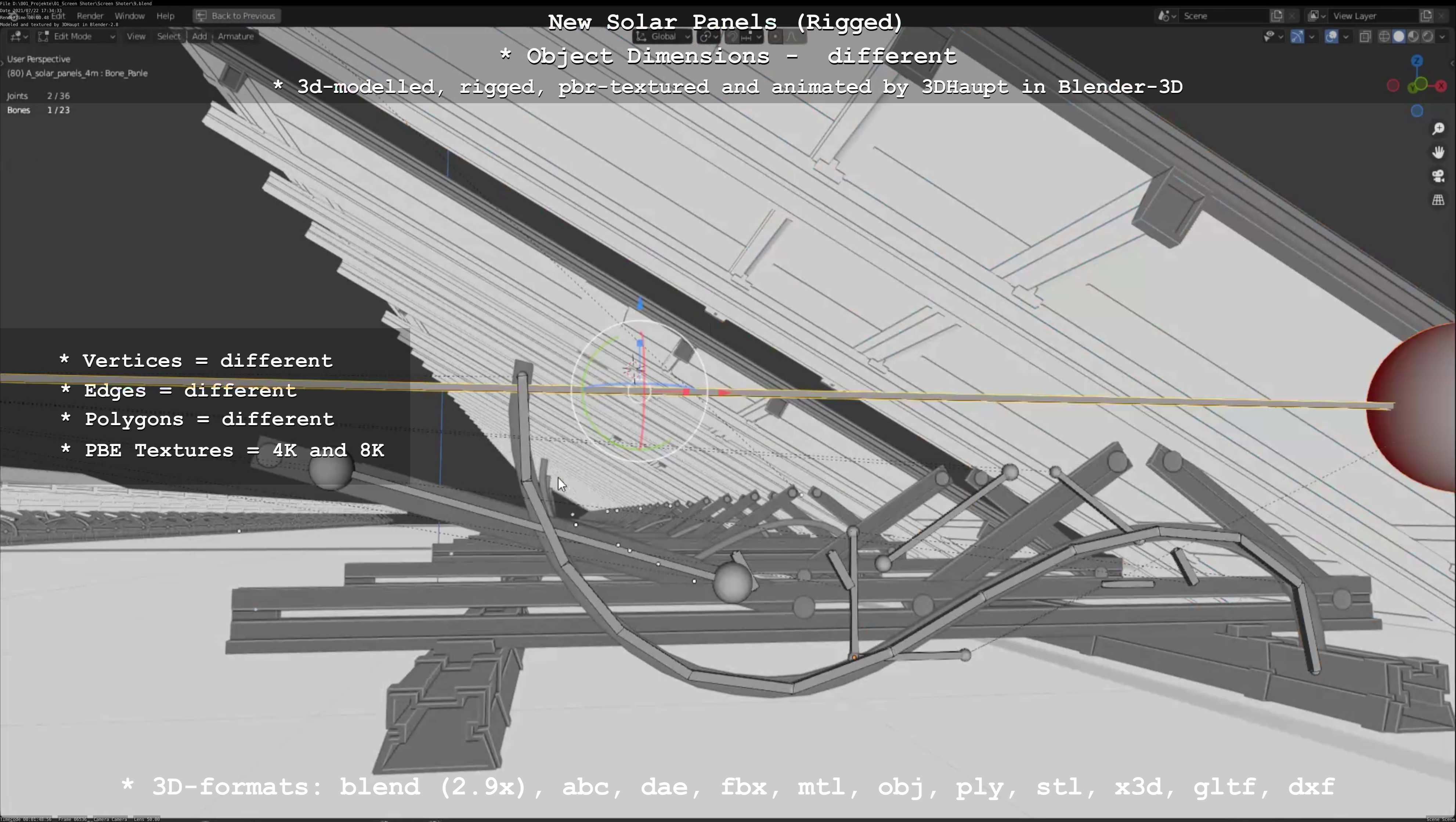 Solar Panels Rigged - New Versions Low-poly 3D model_50