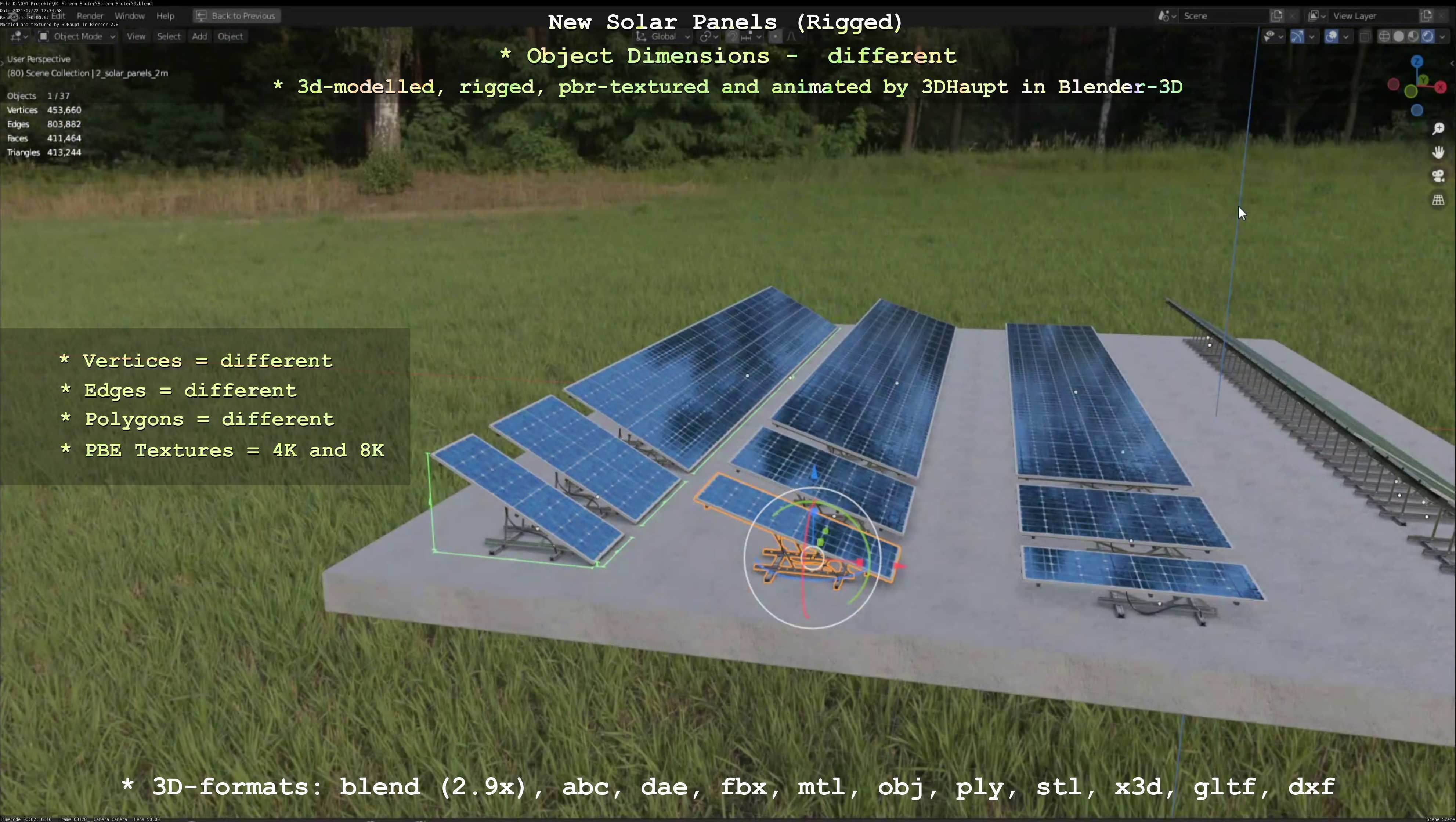 Solar Panels Rigged - New Versions Low-poly 3D model_29