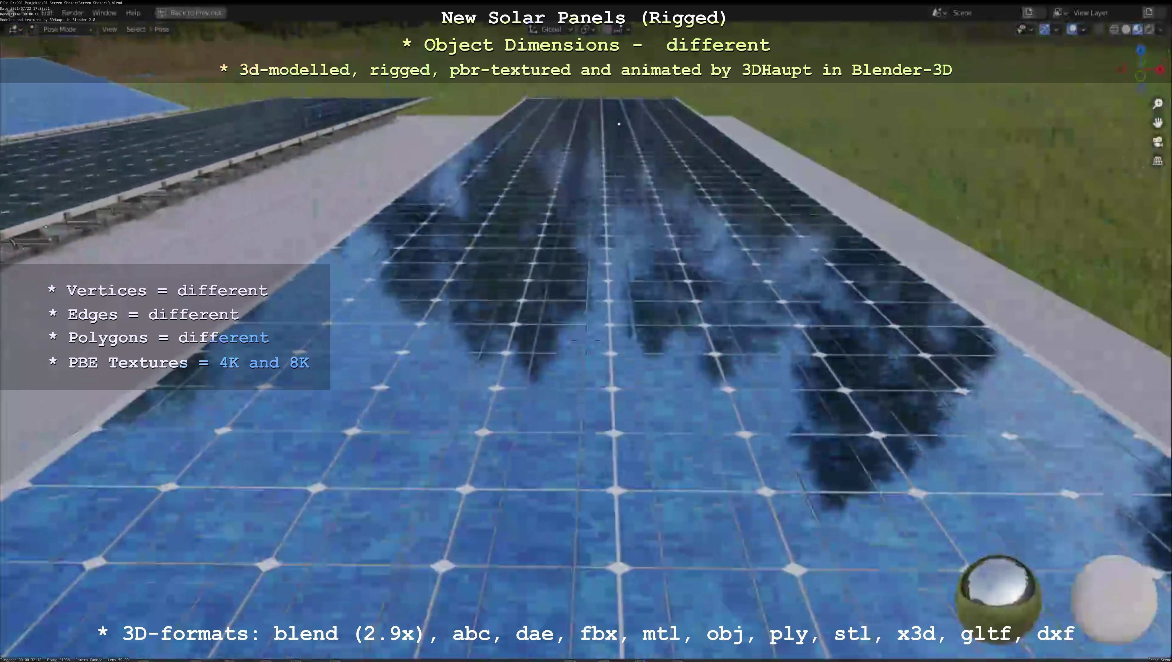 Solar Panels Rigged - New Versions Low-poly 3D model_77