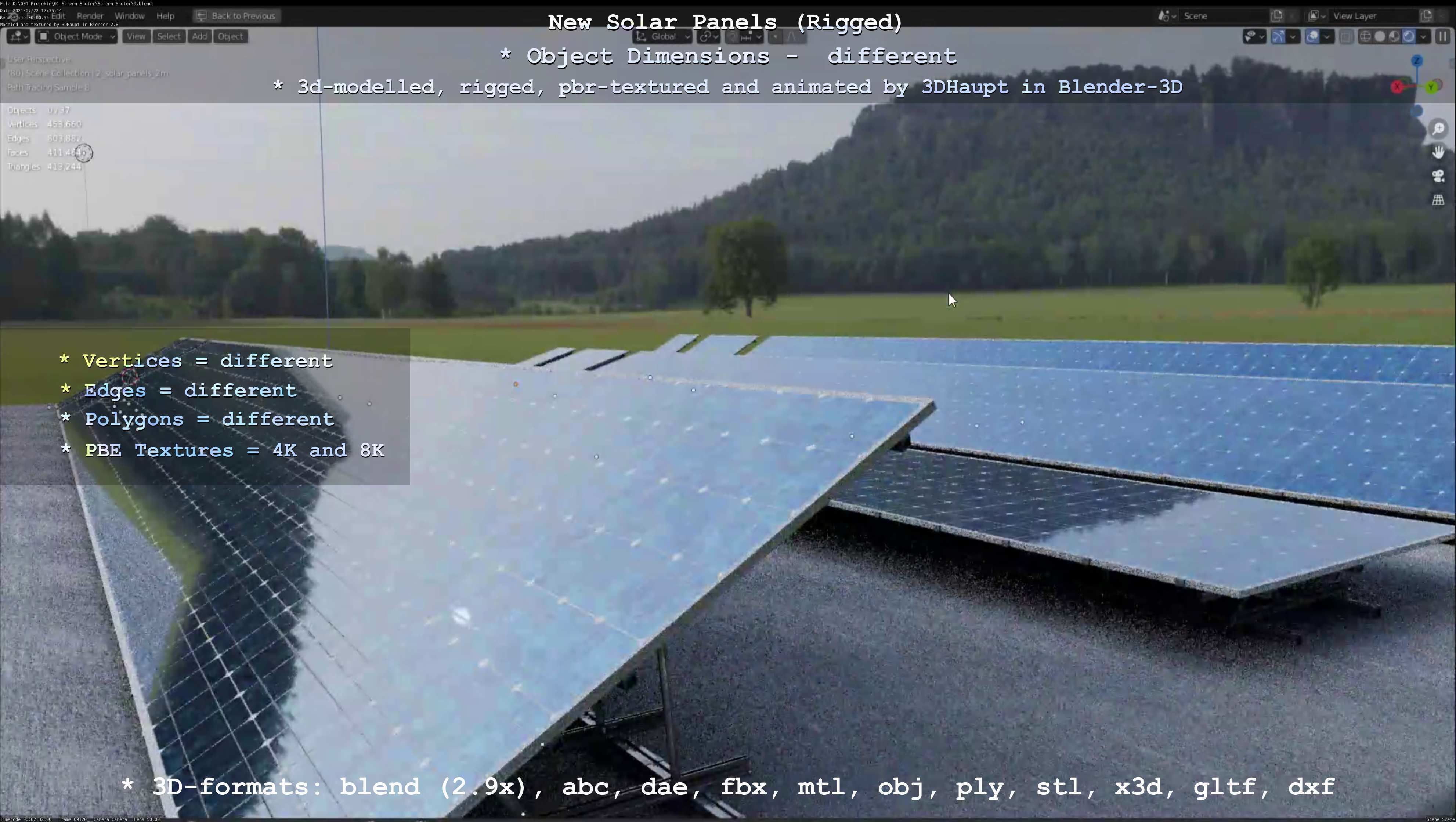Solar Panels Rigged - New Versions Low-poly 3D model_26