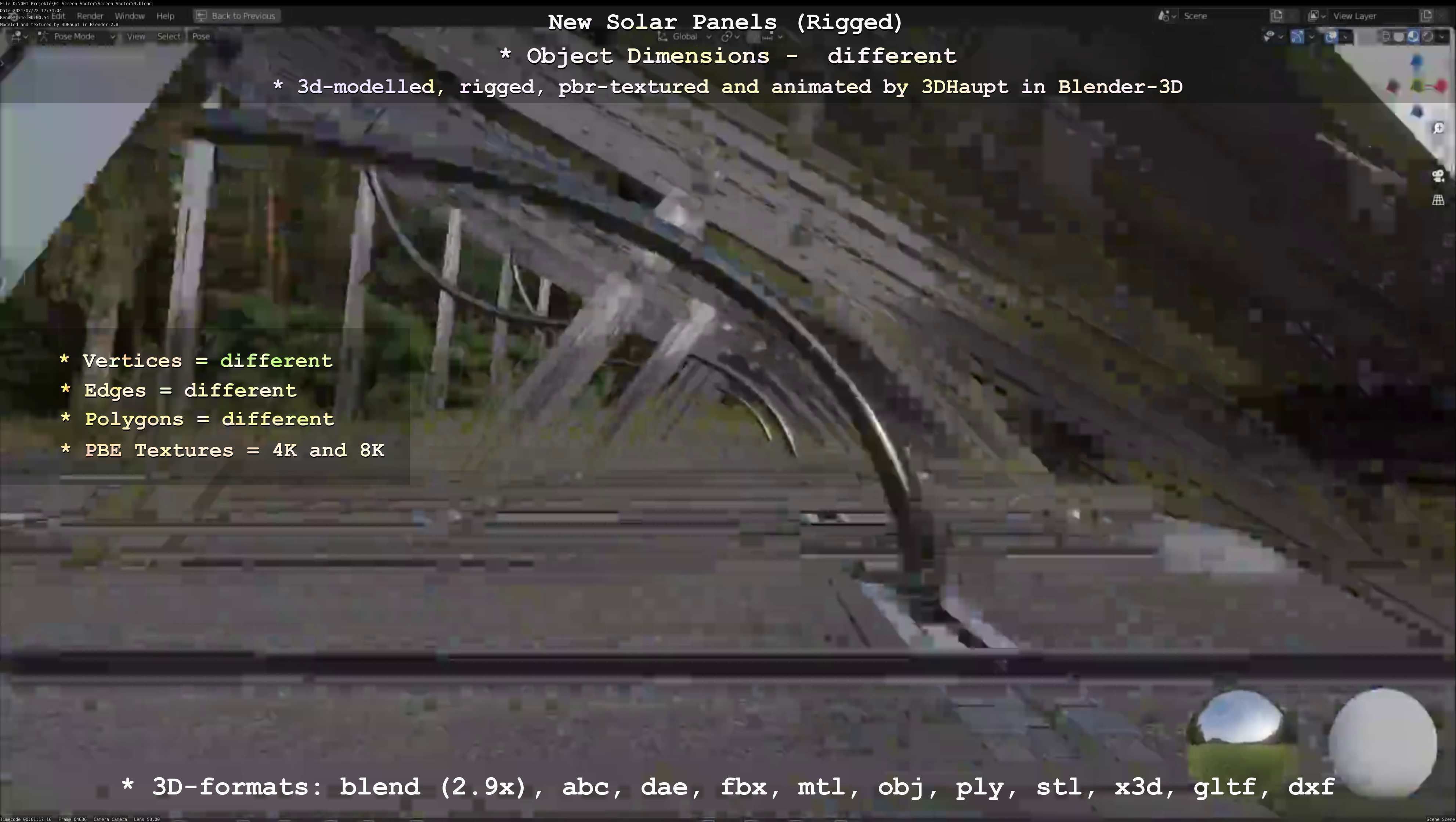 Solar Panels Rigged - New Versions Low-poly 3D model_111