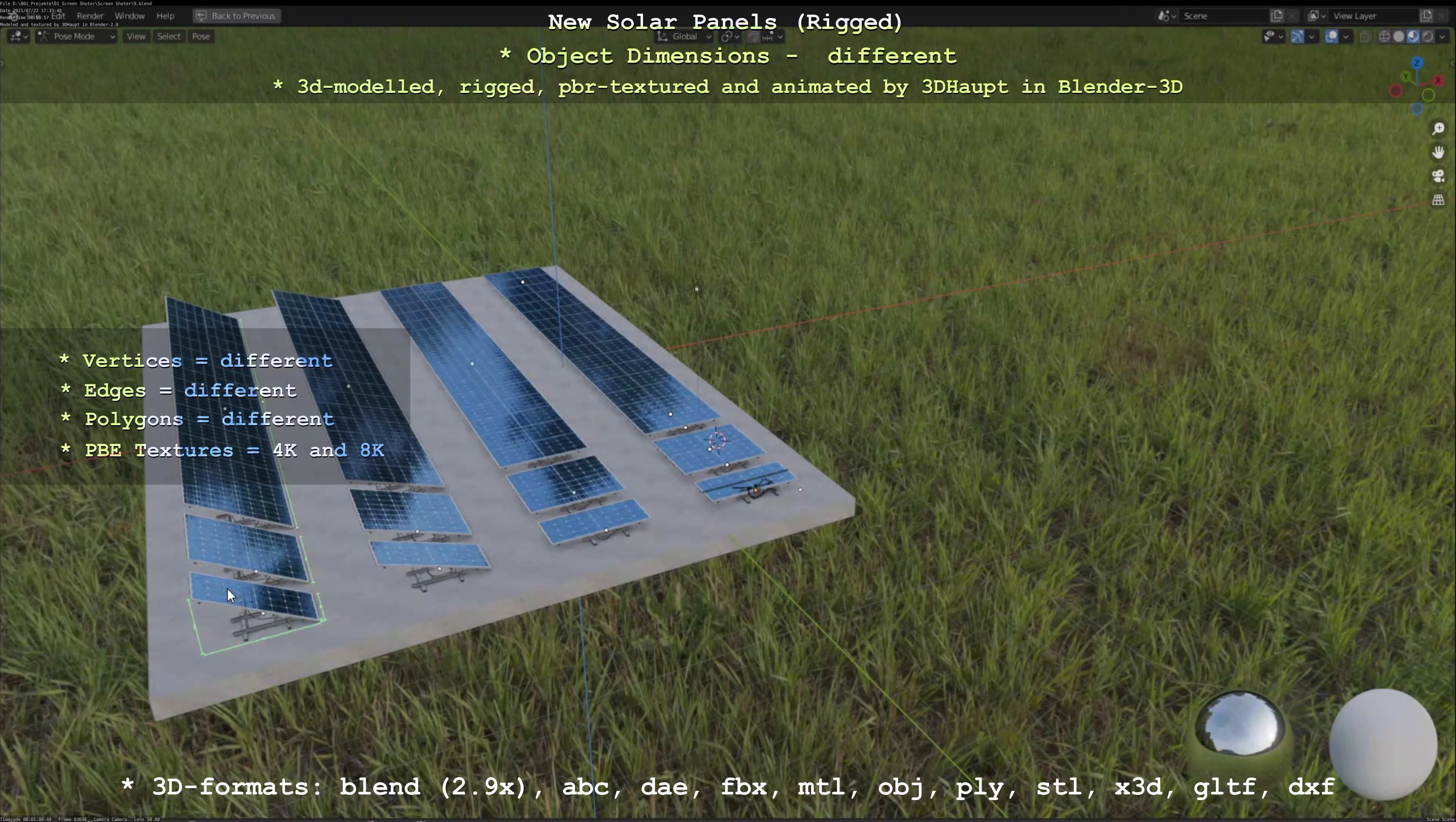 Solar Panels Rigged - New Versions Low-poly 3D model_100