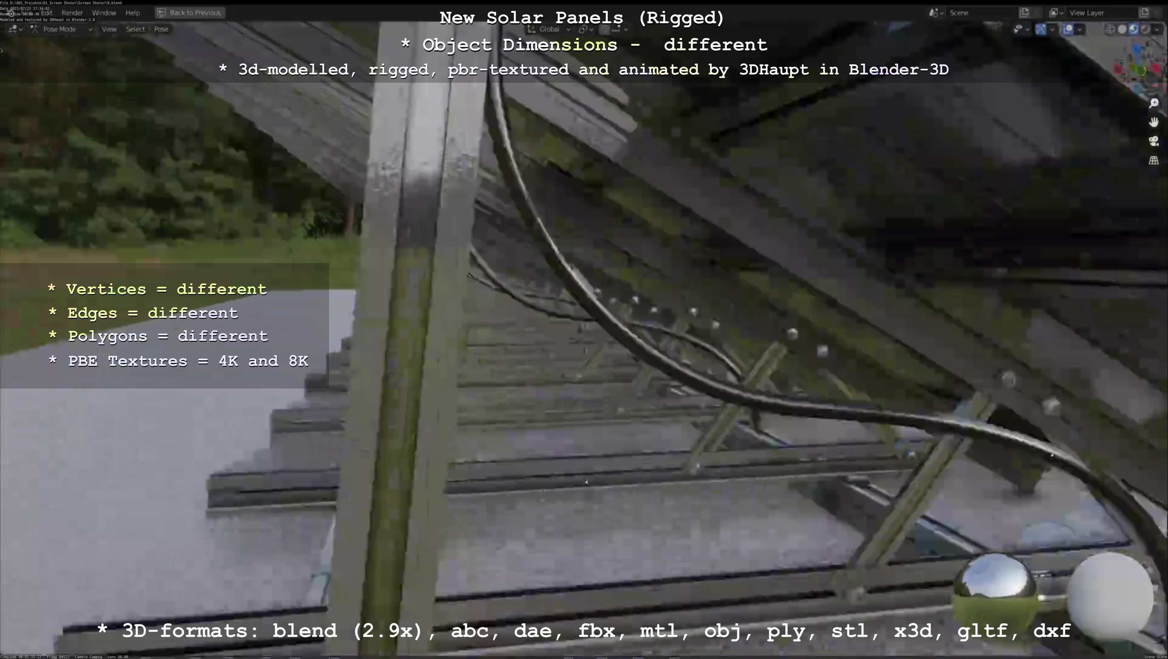 Solar Panels Rigged - New Versions Low-poly 3D model_44