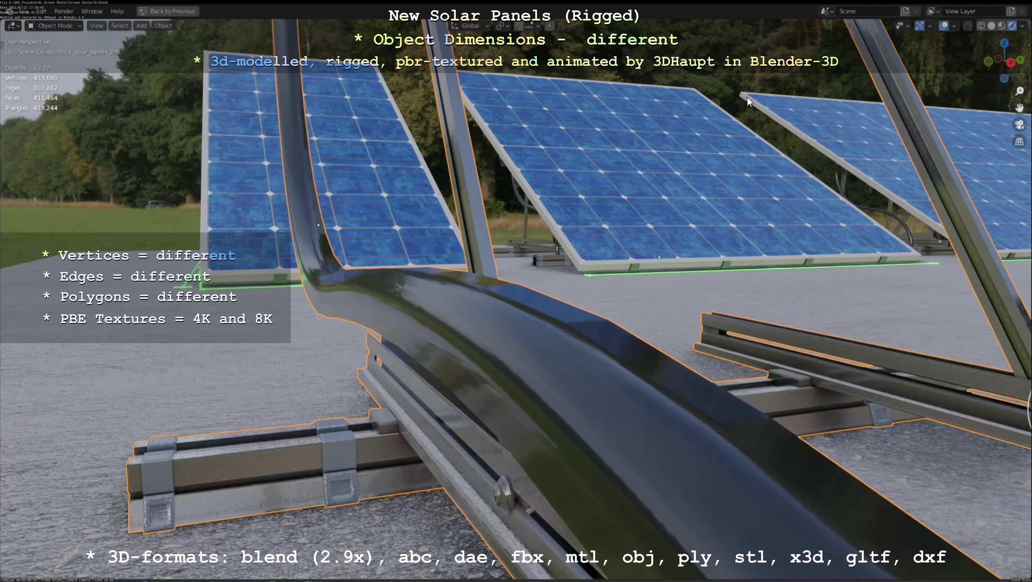 Solar Panels Rigged - New Versions Low-poly 3D model_52