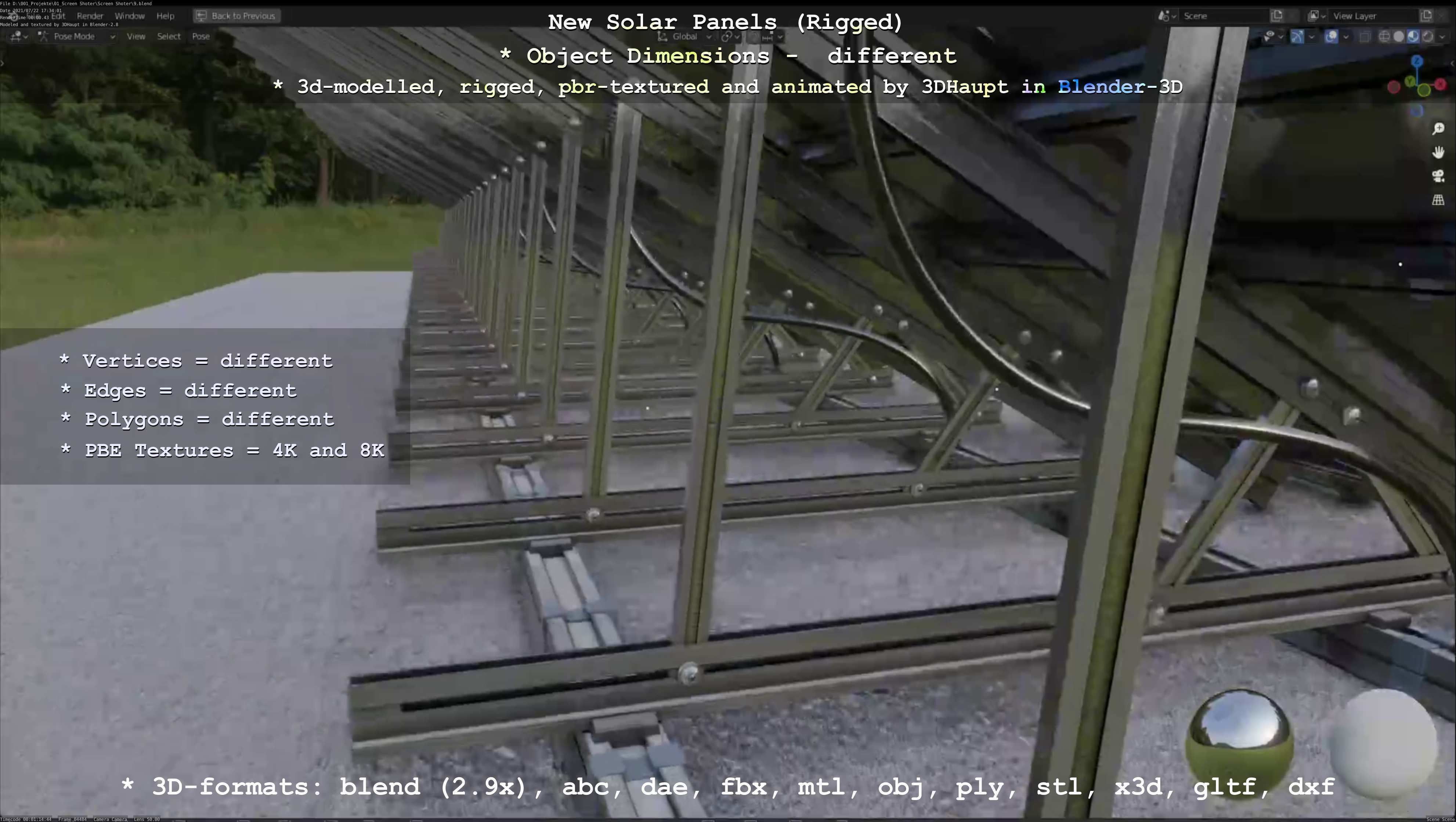 Solar Panels Rigged - New Versions Low-poly 3D model_107