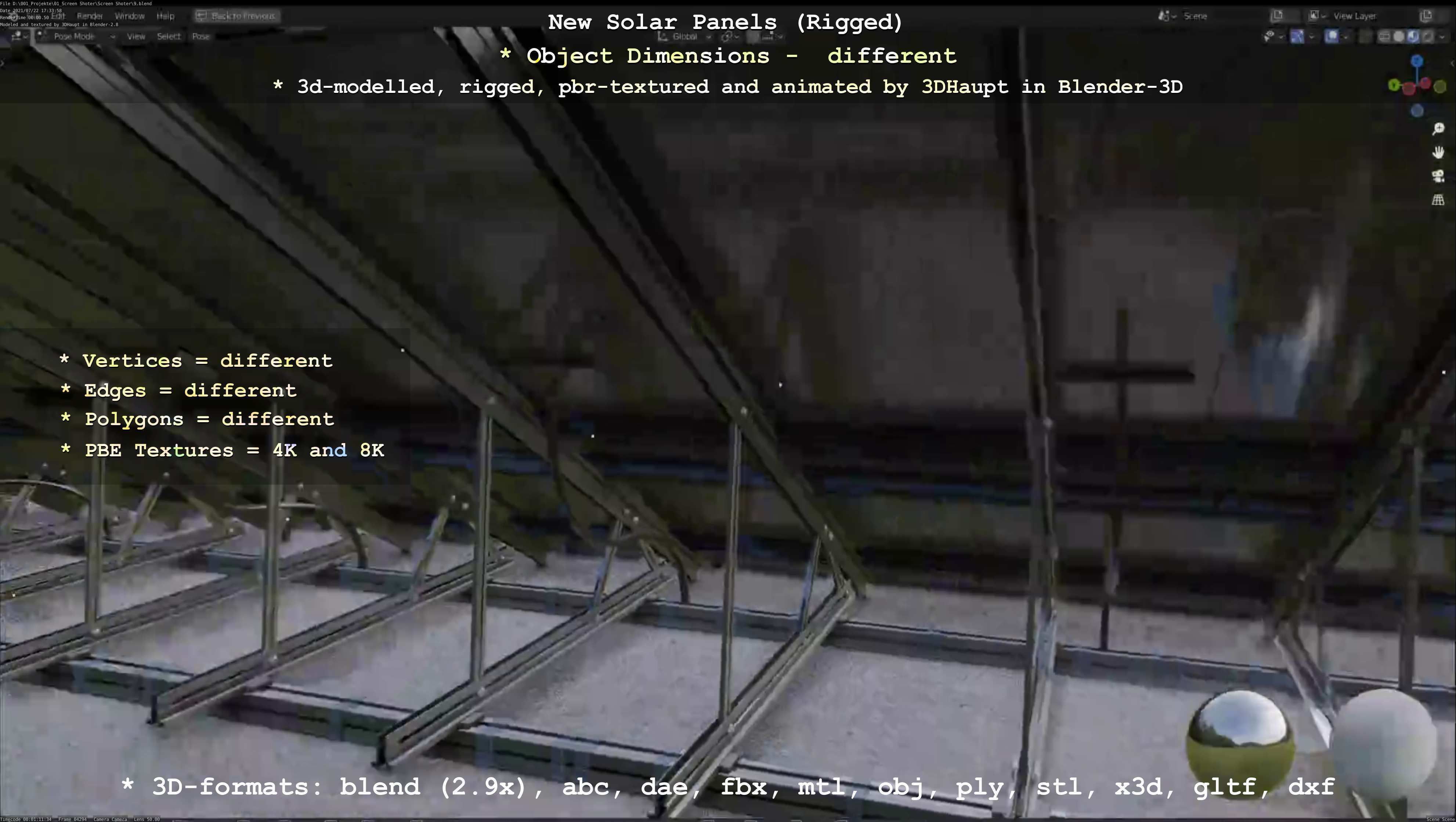 Solar Panels Rigged - New Versions Low-poly 3D model_104