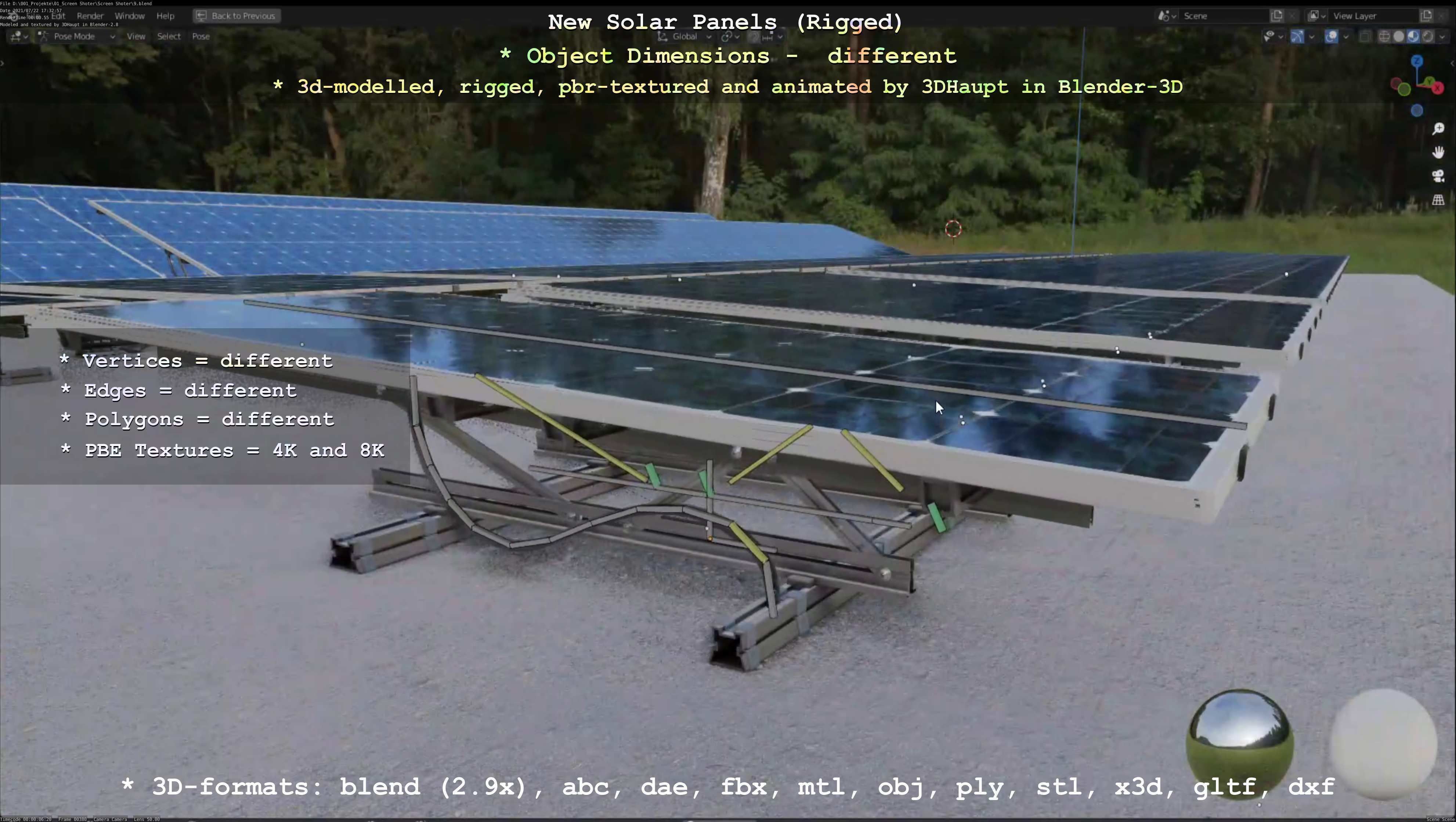 Solar Panels Rigged - New Versions Low-poly 3D model_58