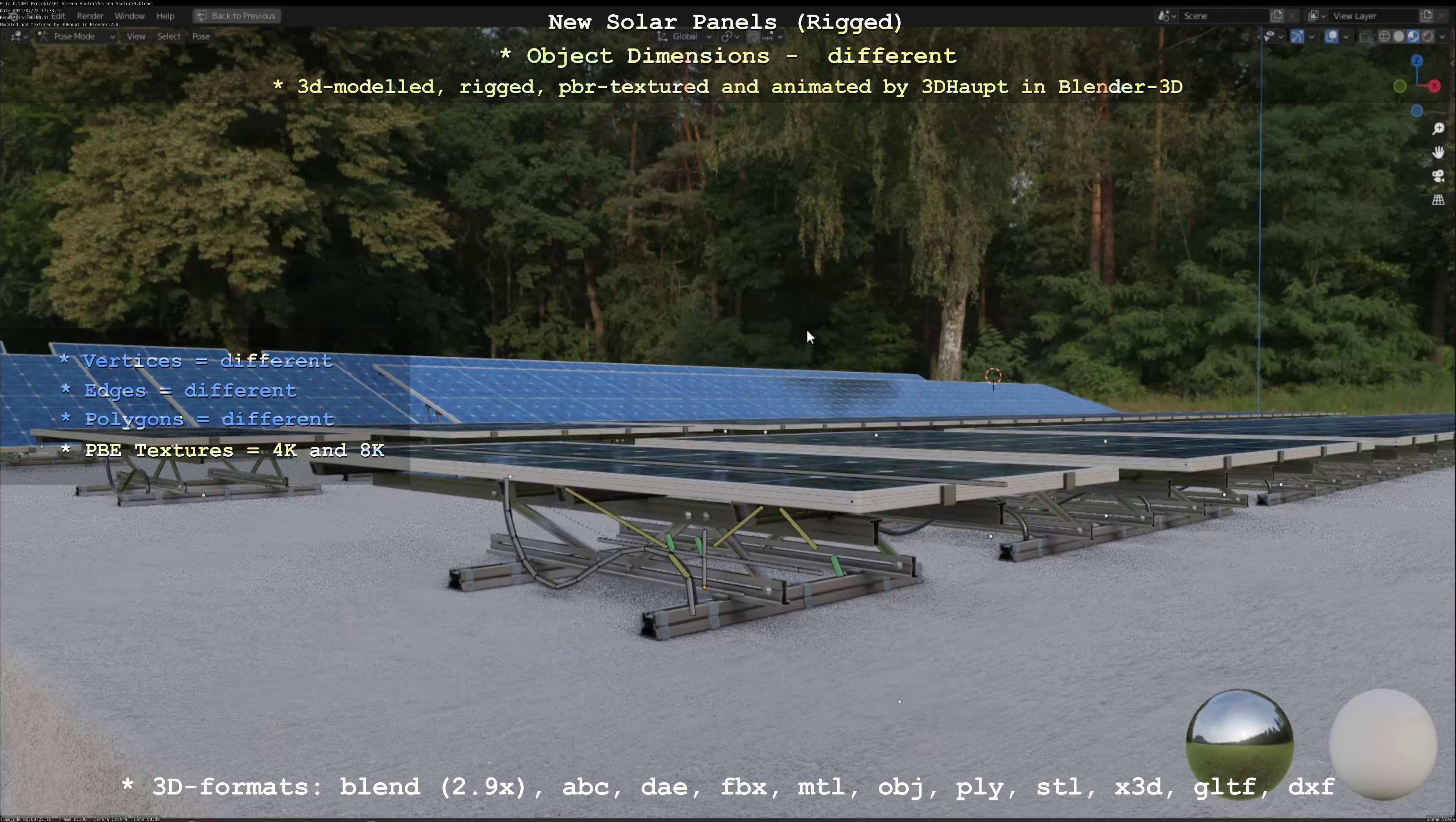Solar Panels Rigged - New Versions Low-poly 3D model_38