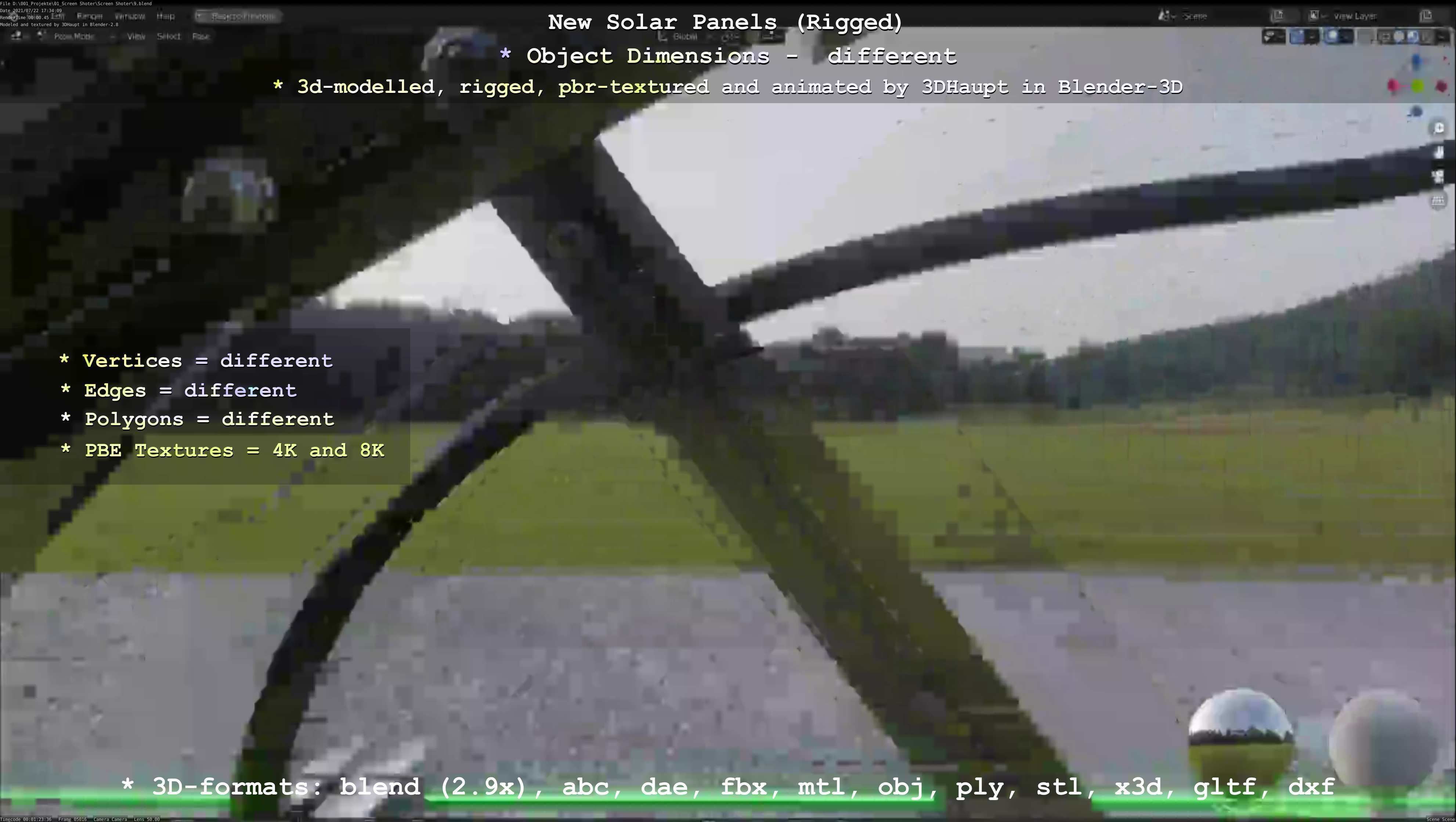 Solar Panels Rigged - New Versions Low-poly 3D model_113