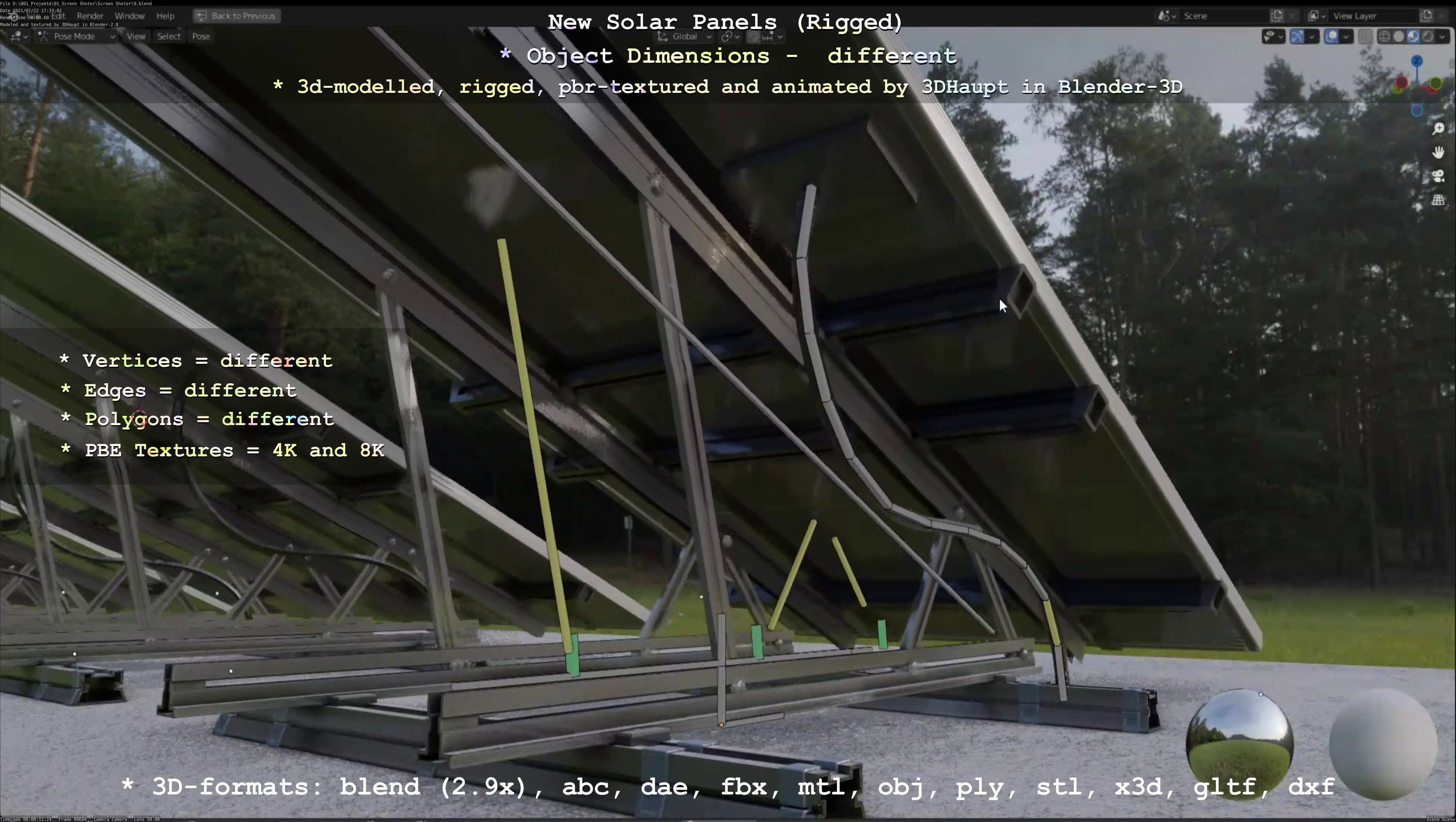 Solar Panels Rigged - New Versions Low-poly 3D model_62