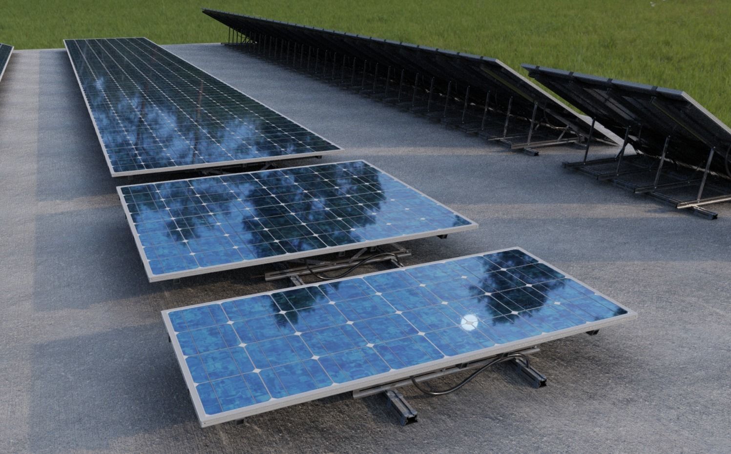 Solar Panels Rigged - New Versions Low-poly 3D model_6