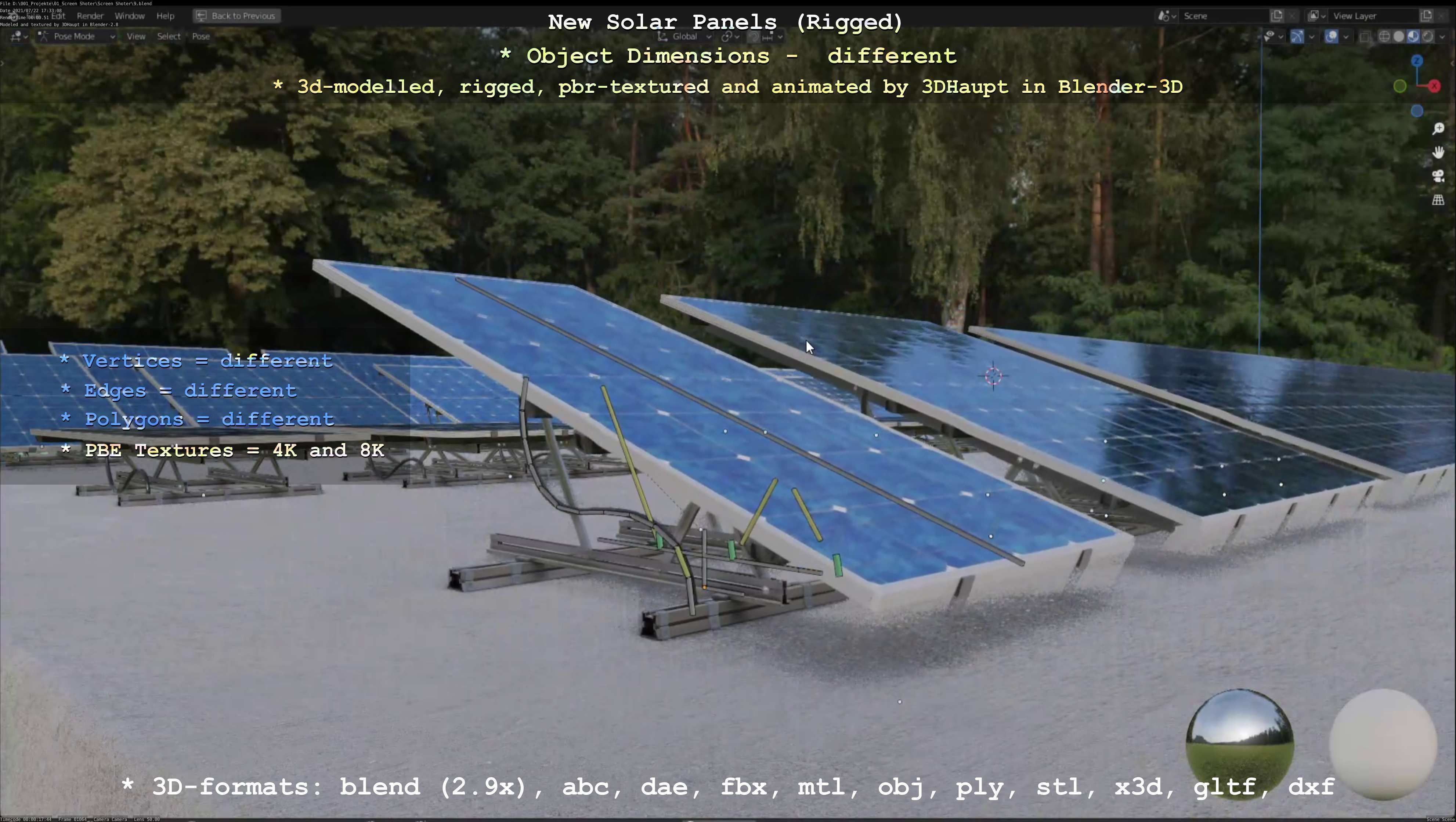 Solar Panels Rigged - New Versions Low-poly 3D model_63