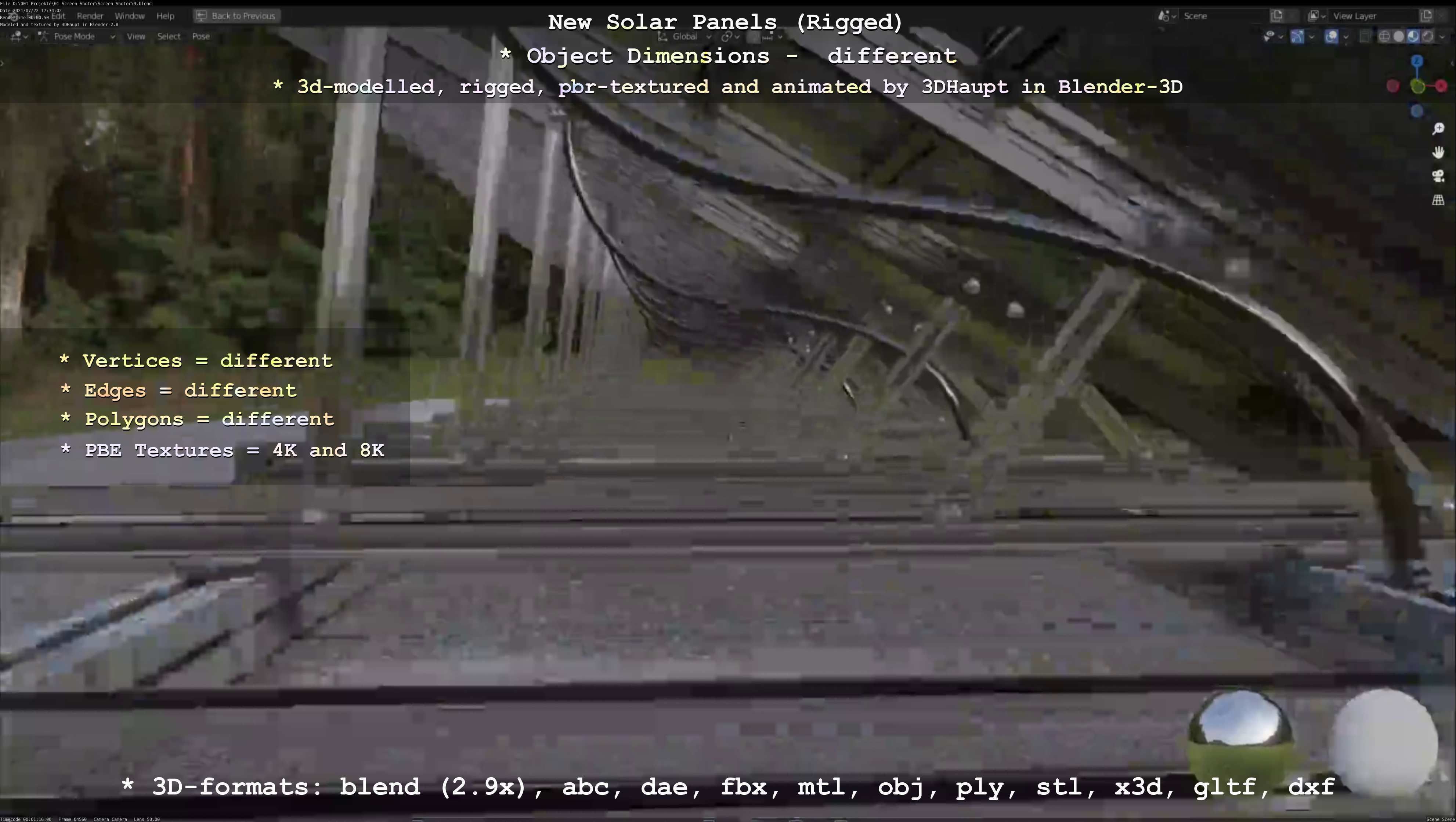 Solar Panels Rigged - New Versions Low-poly 3D model_47