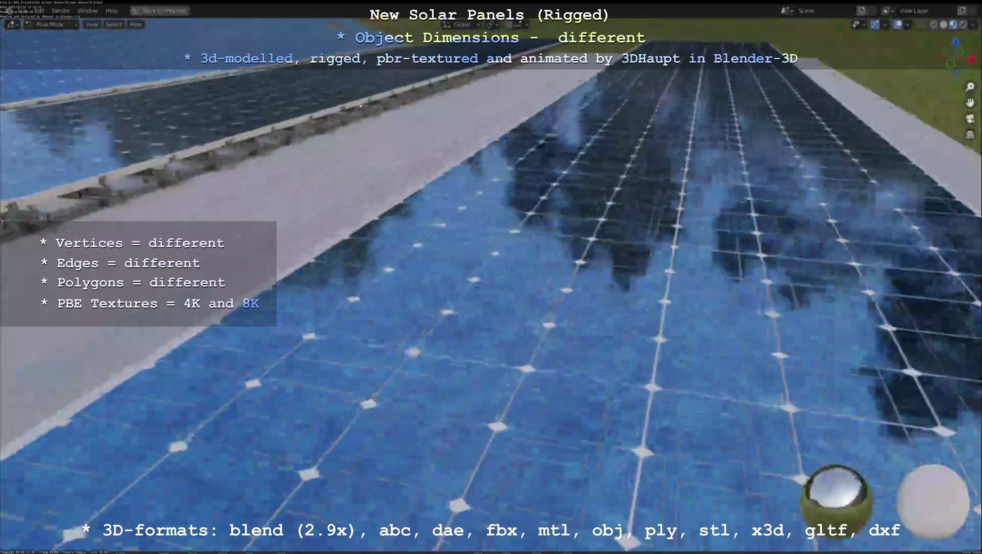 Solar Panels Rigged - New Versions Low-poly 3D model_37
